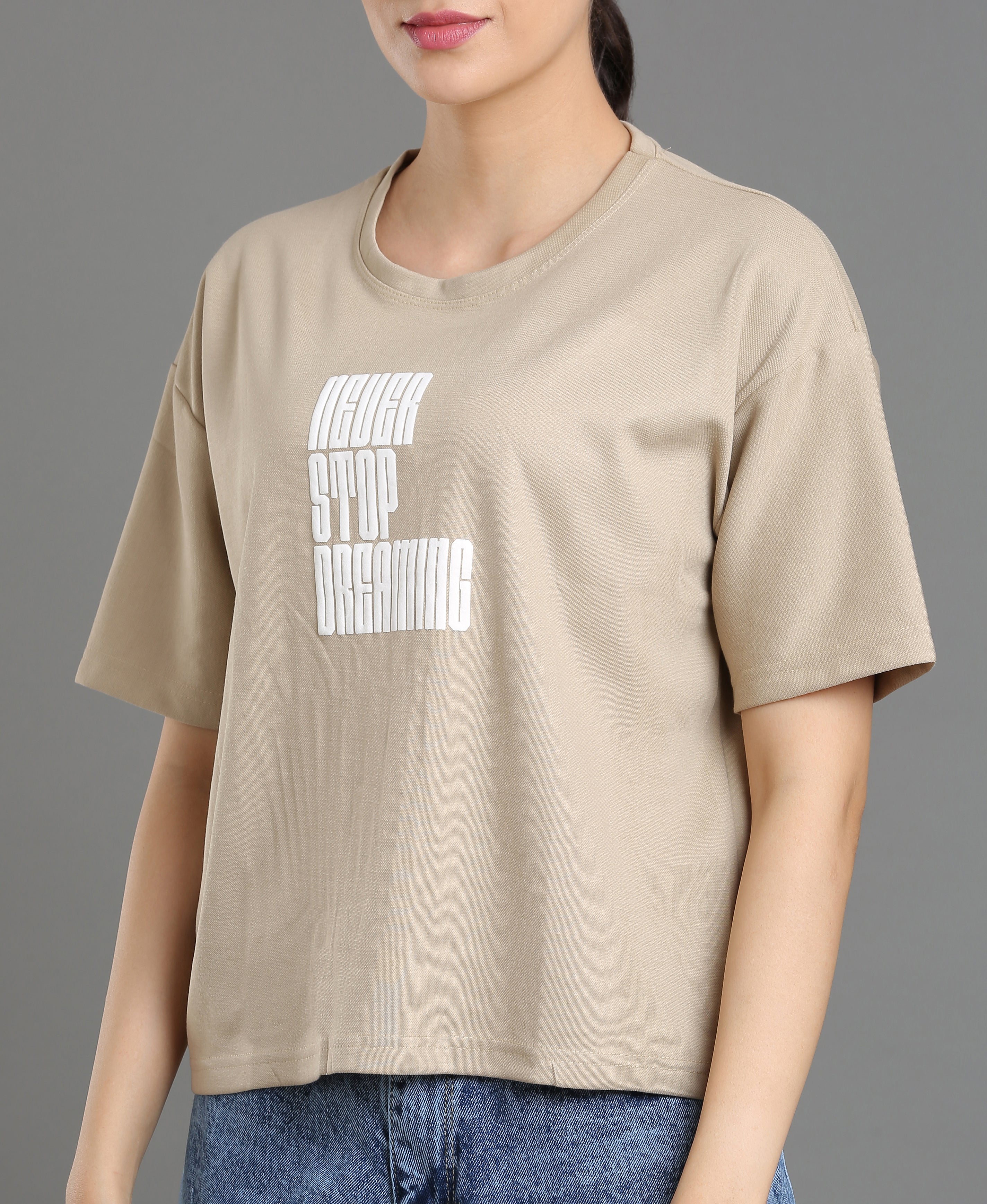 Cream Matty Oversize Tee