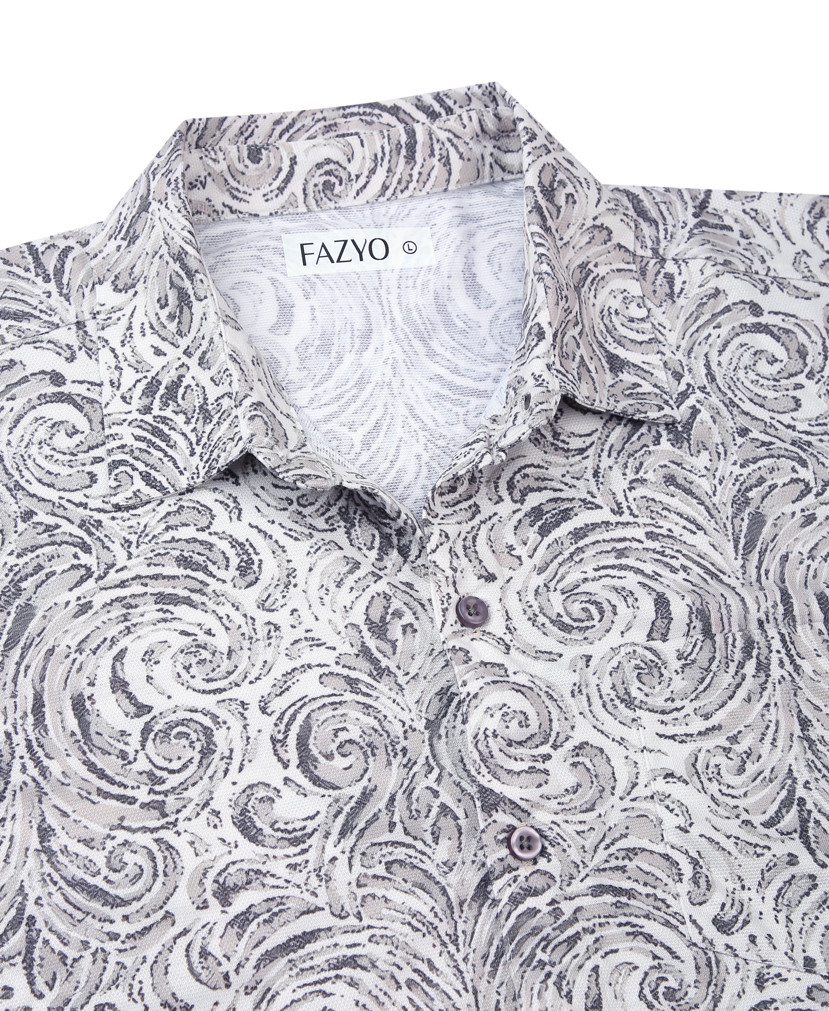 Vivid Poly Cotton Print Slim Shirt