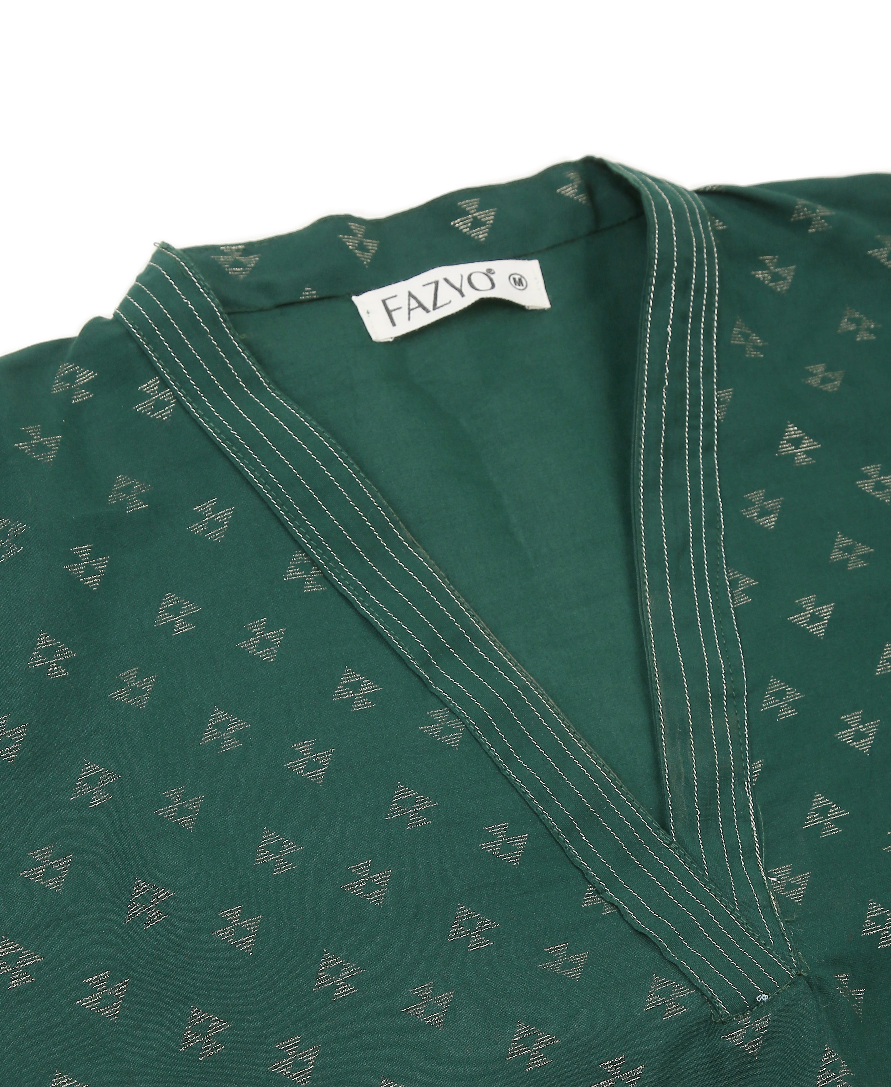 Forest Glow Silk Kurtii