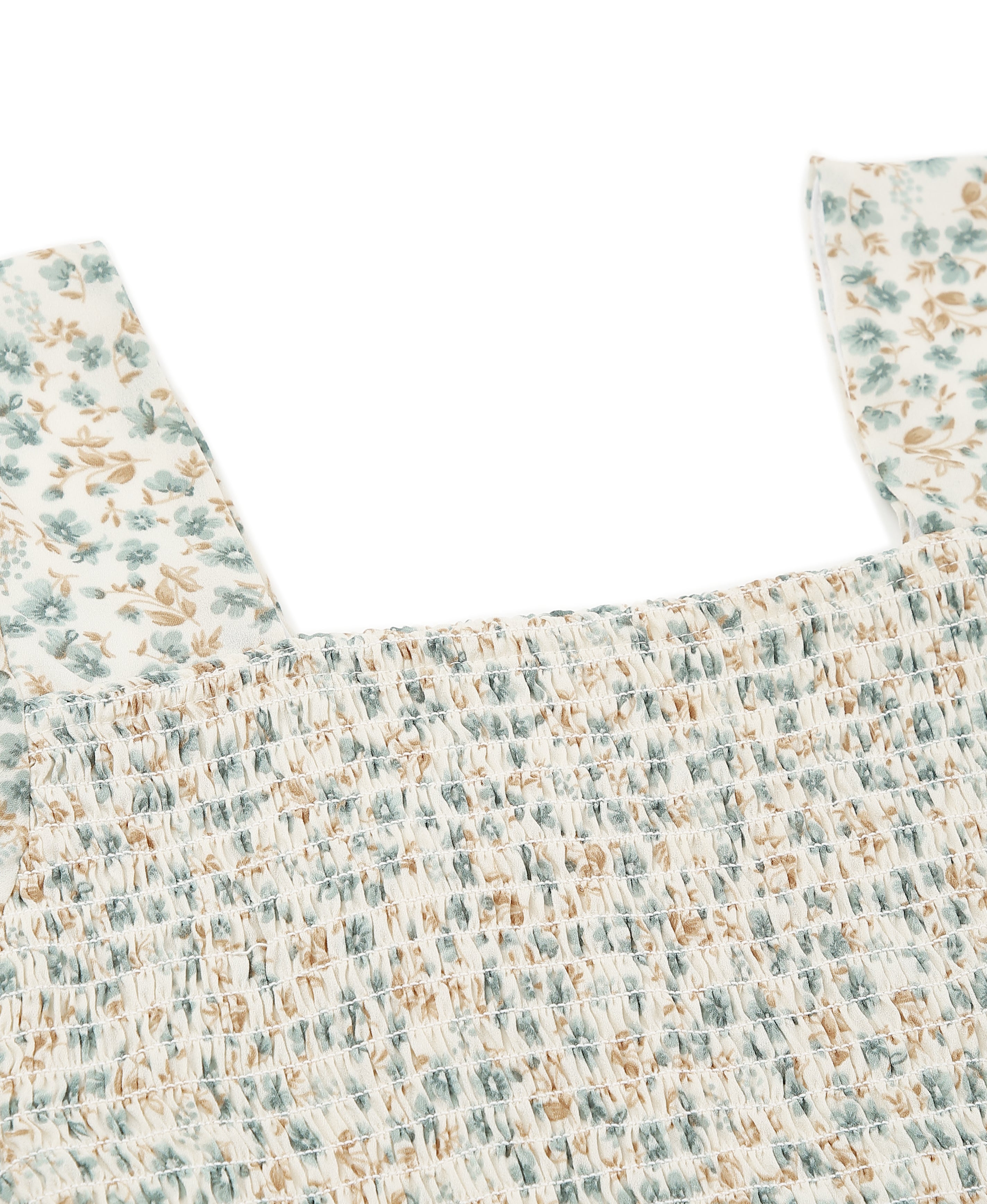 Azure Bloom Smocked Top