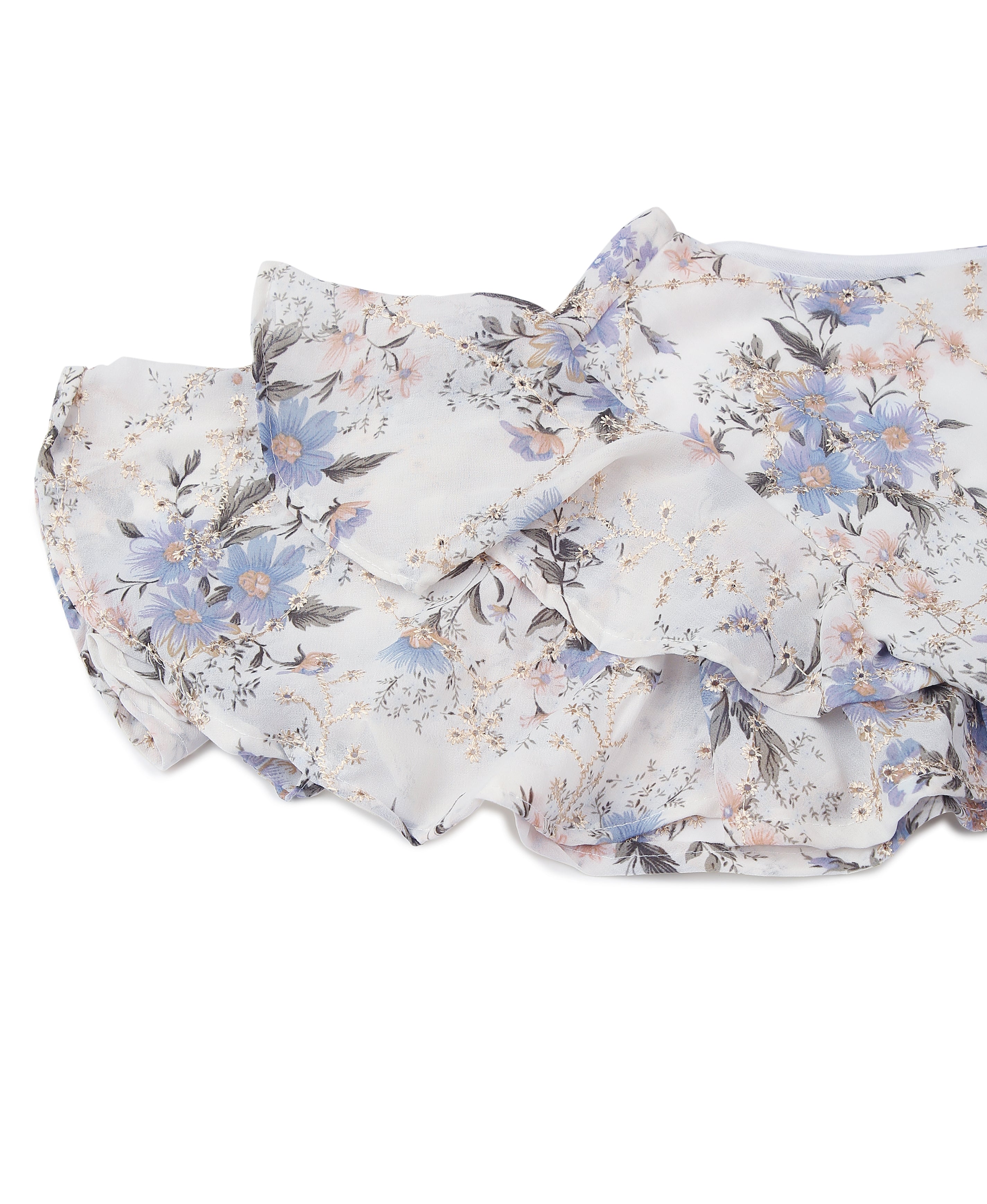 Snow Petal Georgette Dress