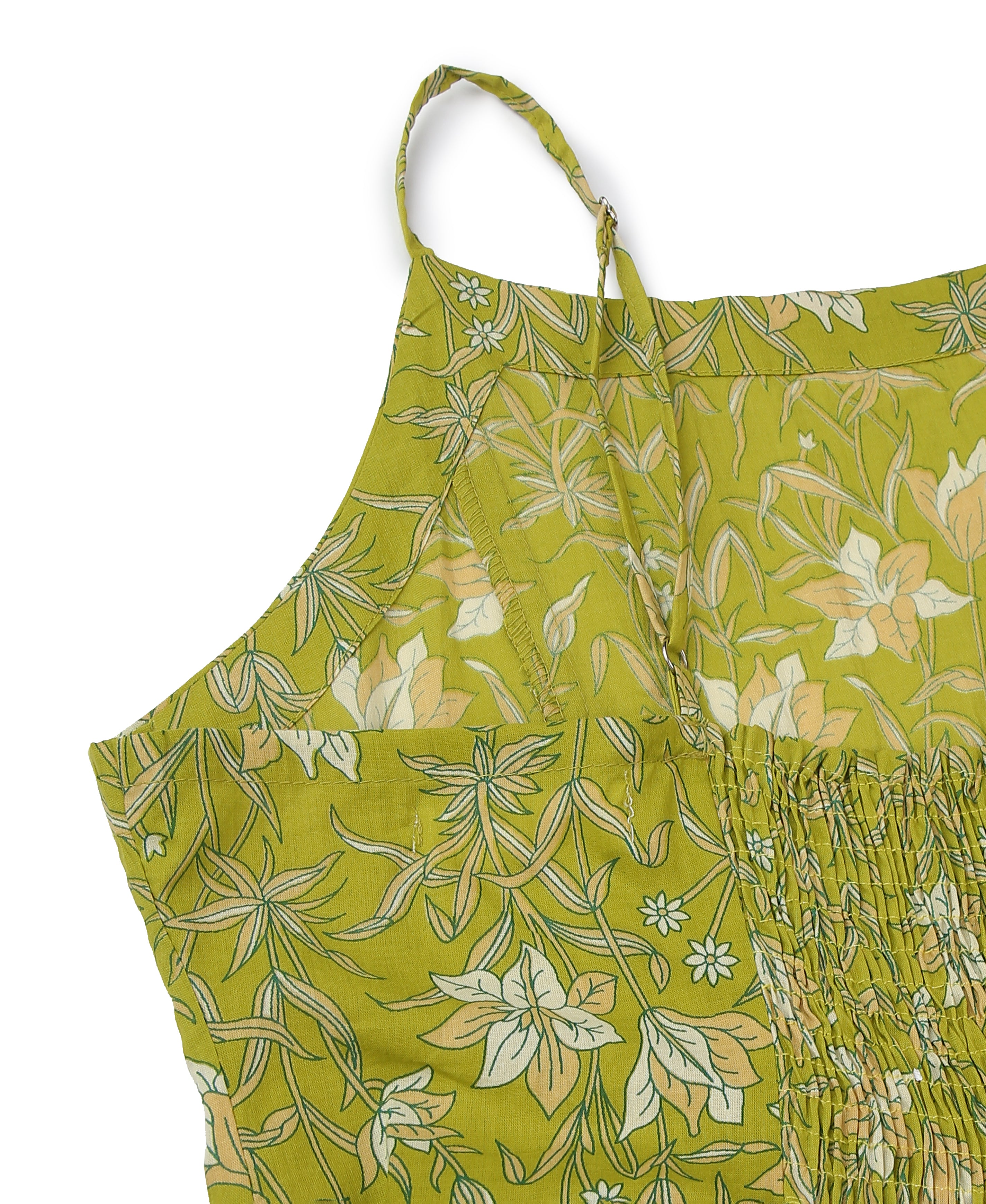 Emerald Cotton Spaghetti Dress