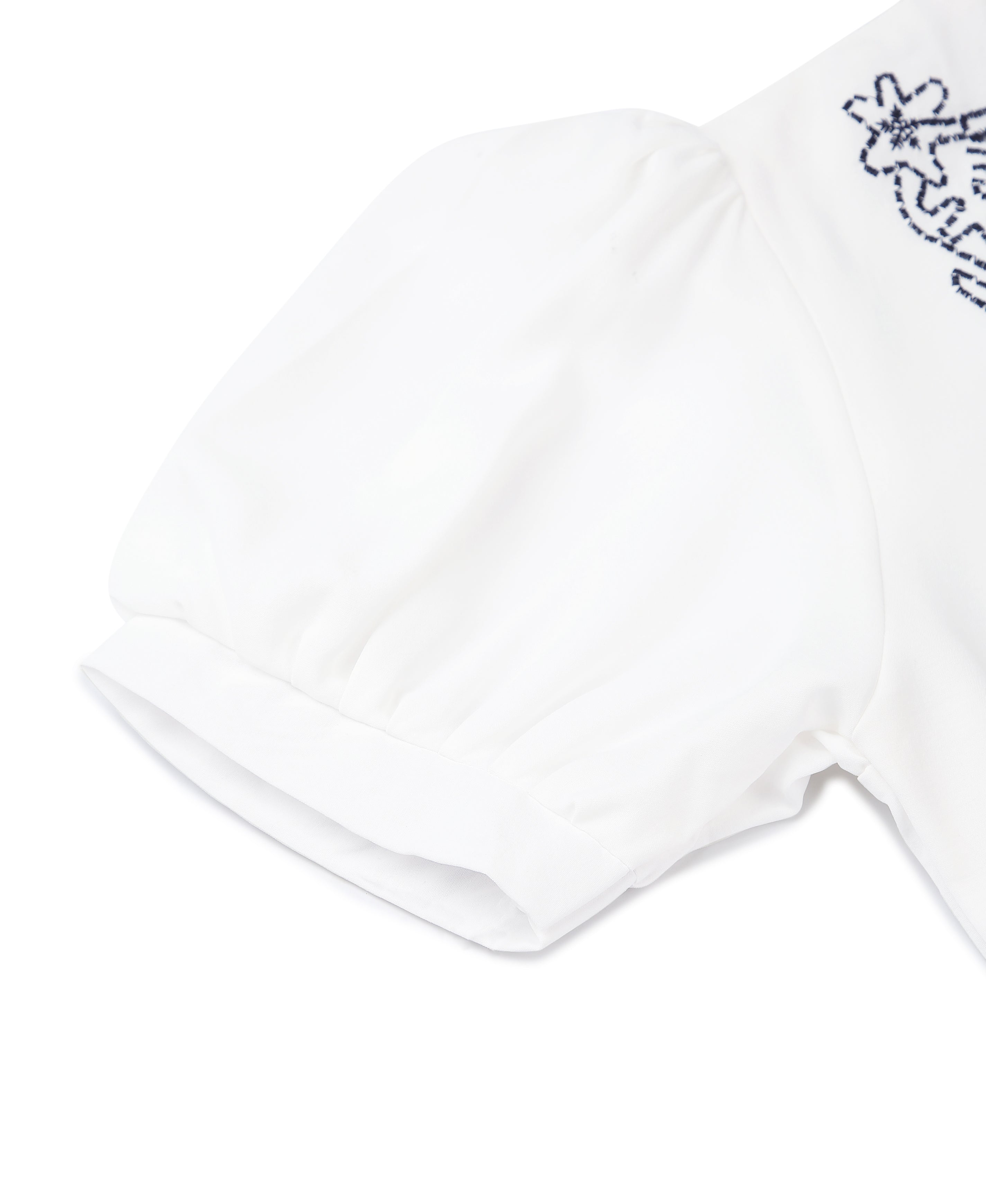 Ivory Embroidered Poly-Cotton Dress