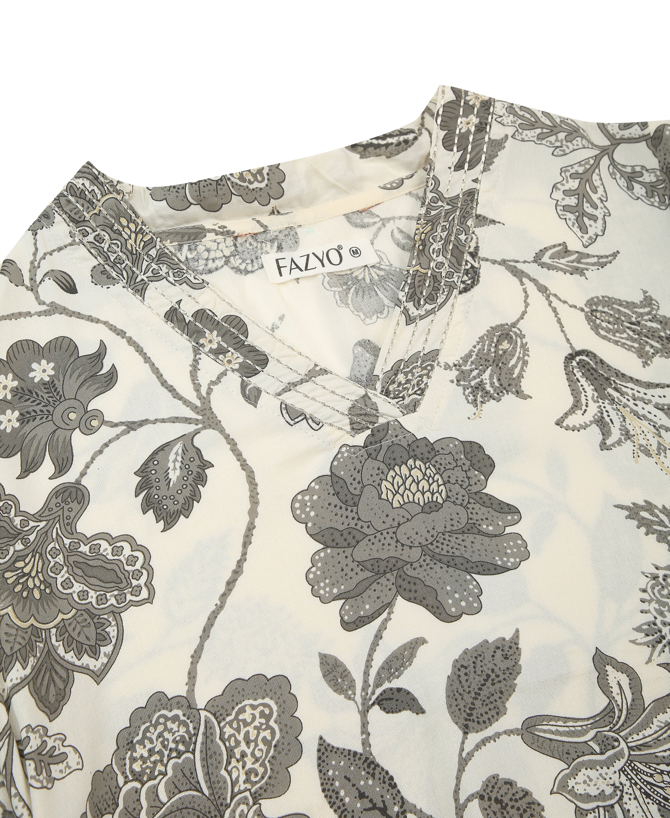 Off-White Embroidered Flare Dress