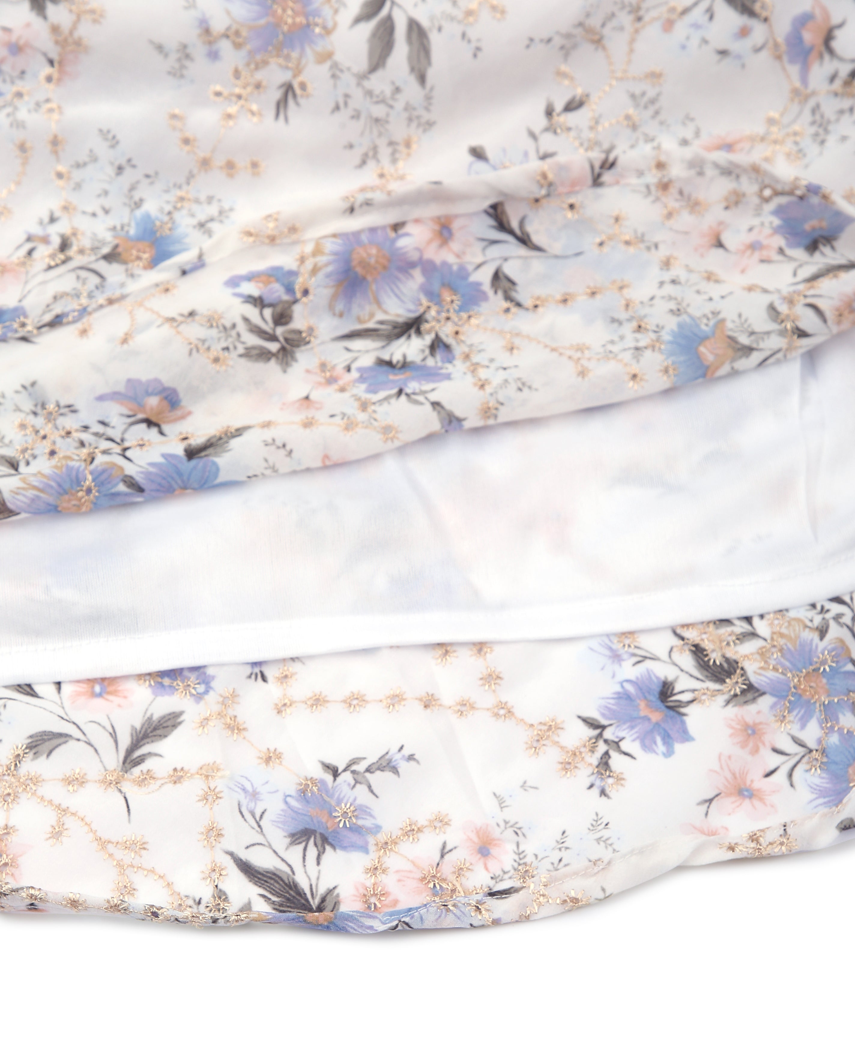Snow Petal Georgette Dress