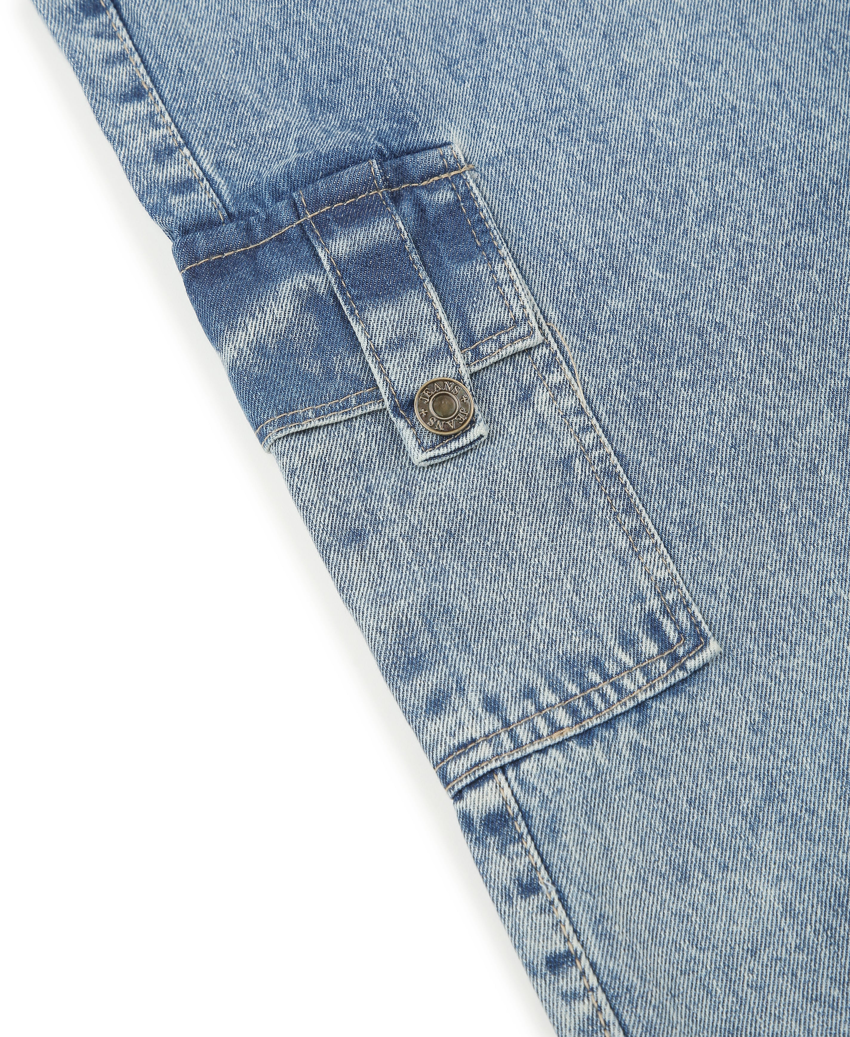 Ice Wash Cargo Denim Bottom