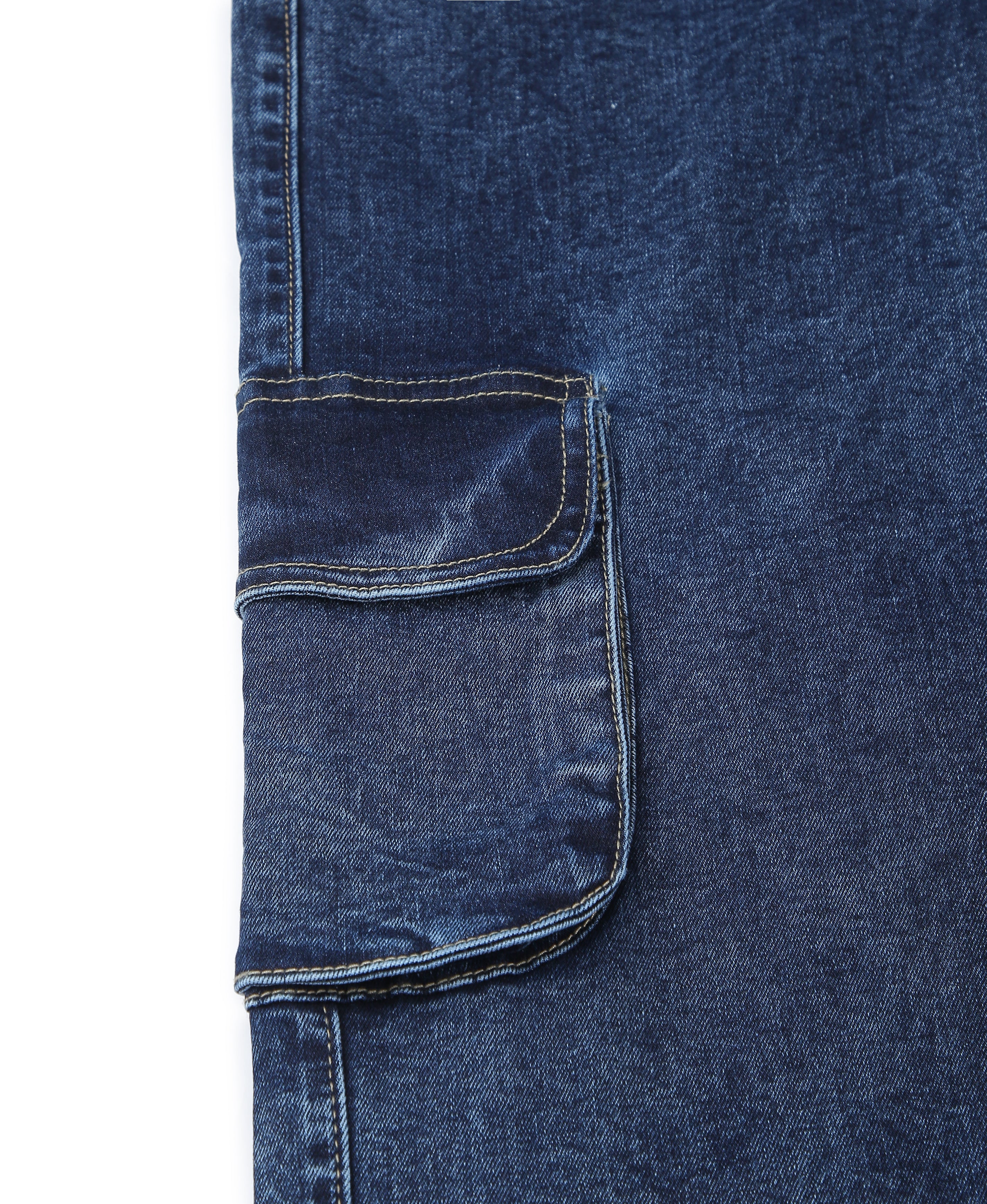 Navy Line 6-Pocket Denim Cargos