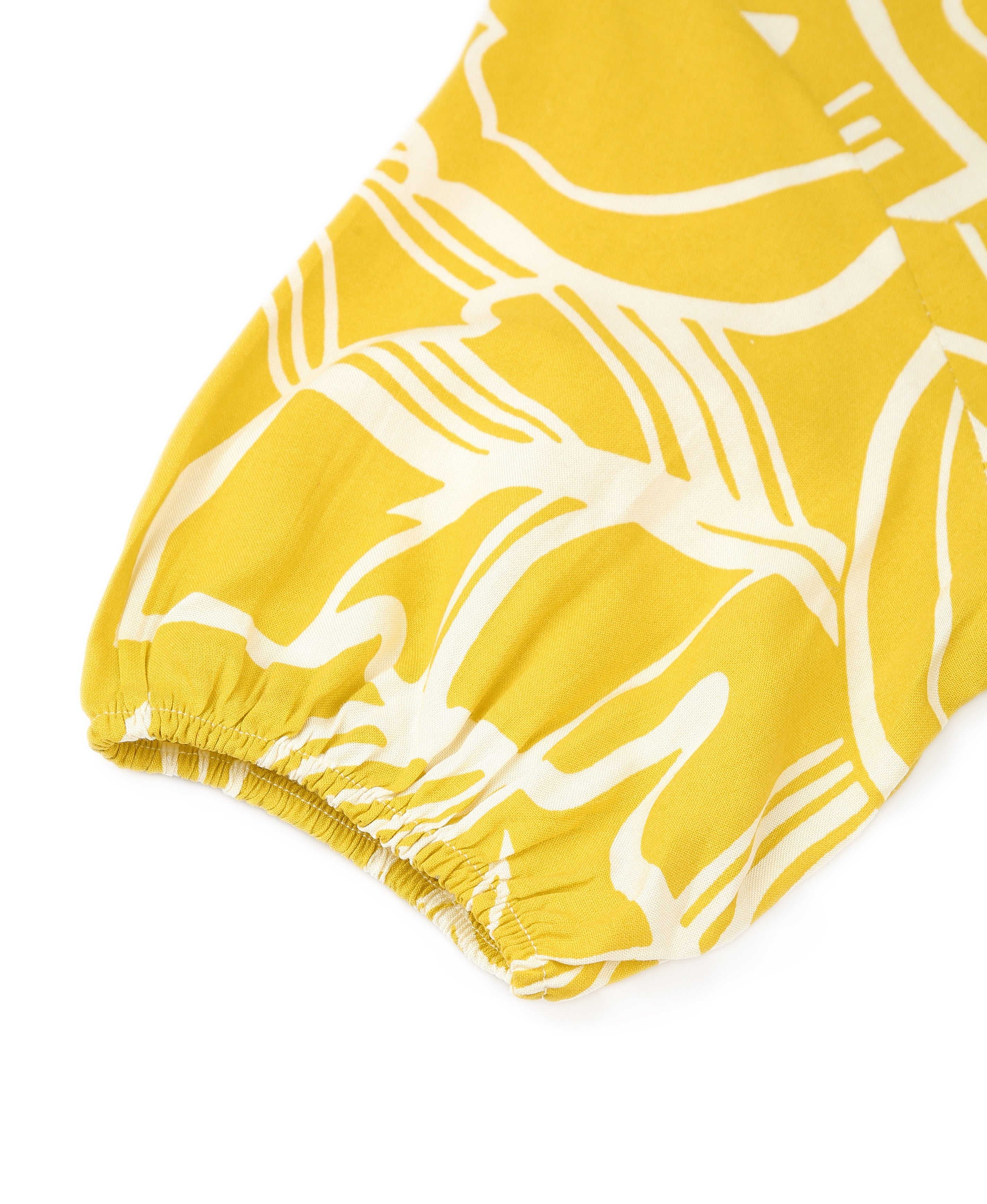 Yellow Bloom Viscose Flare Dress