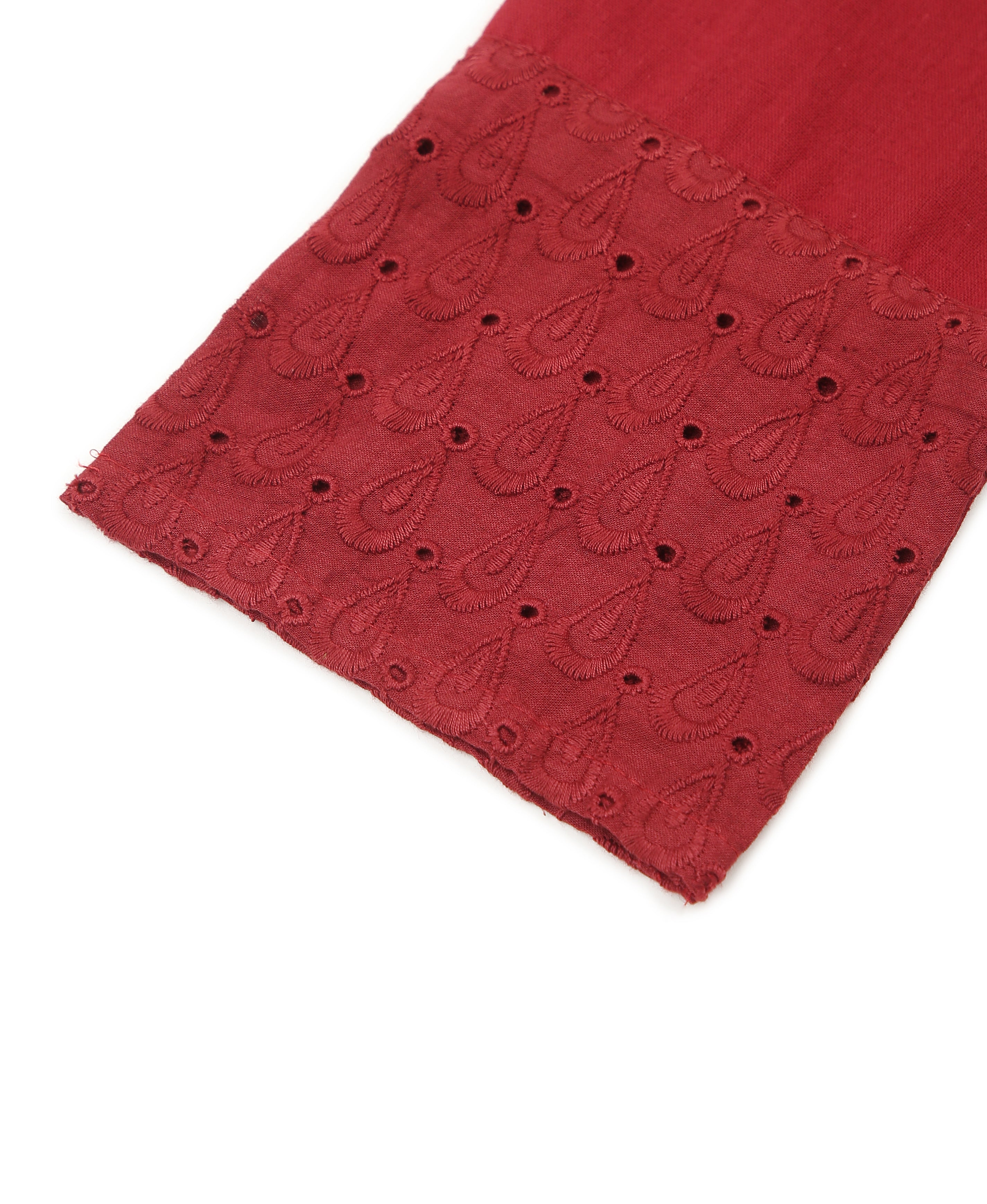 Maroon Hakoba Princess Kurti