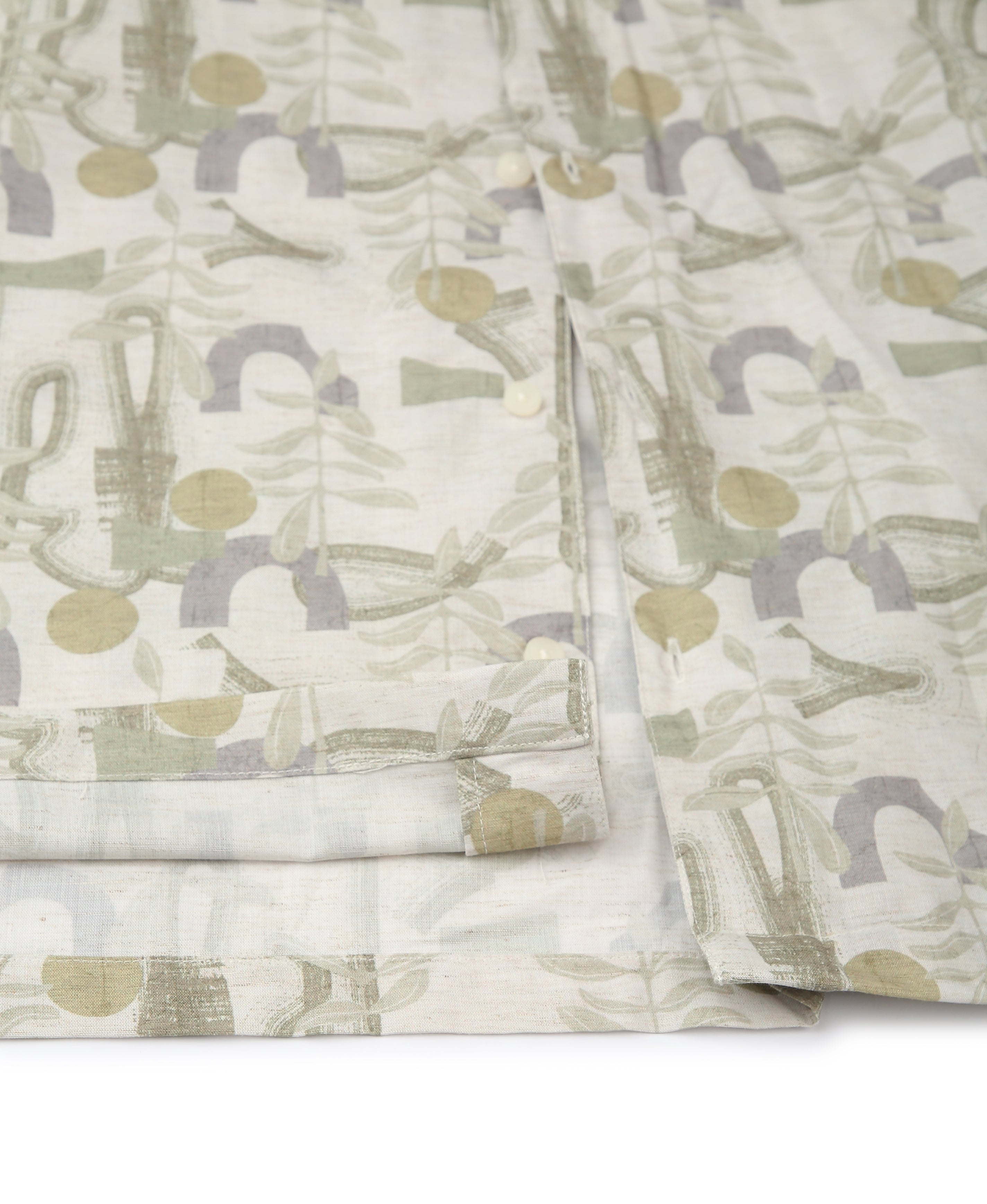 Coral Wave Linen Cuban Fit Shirt