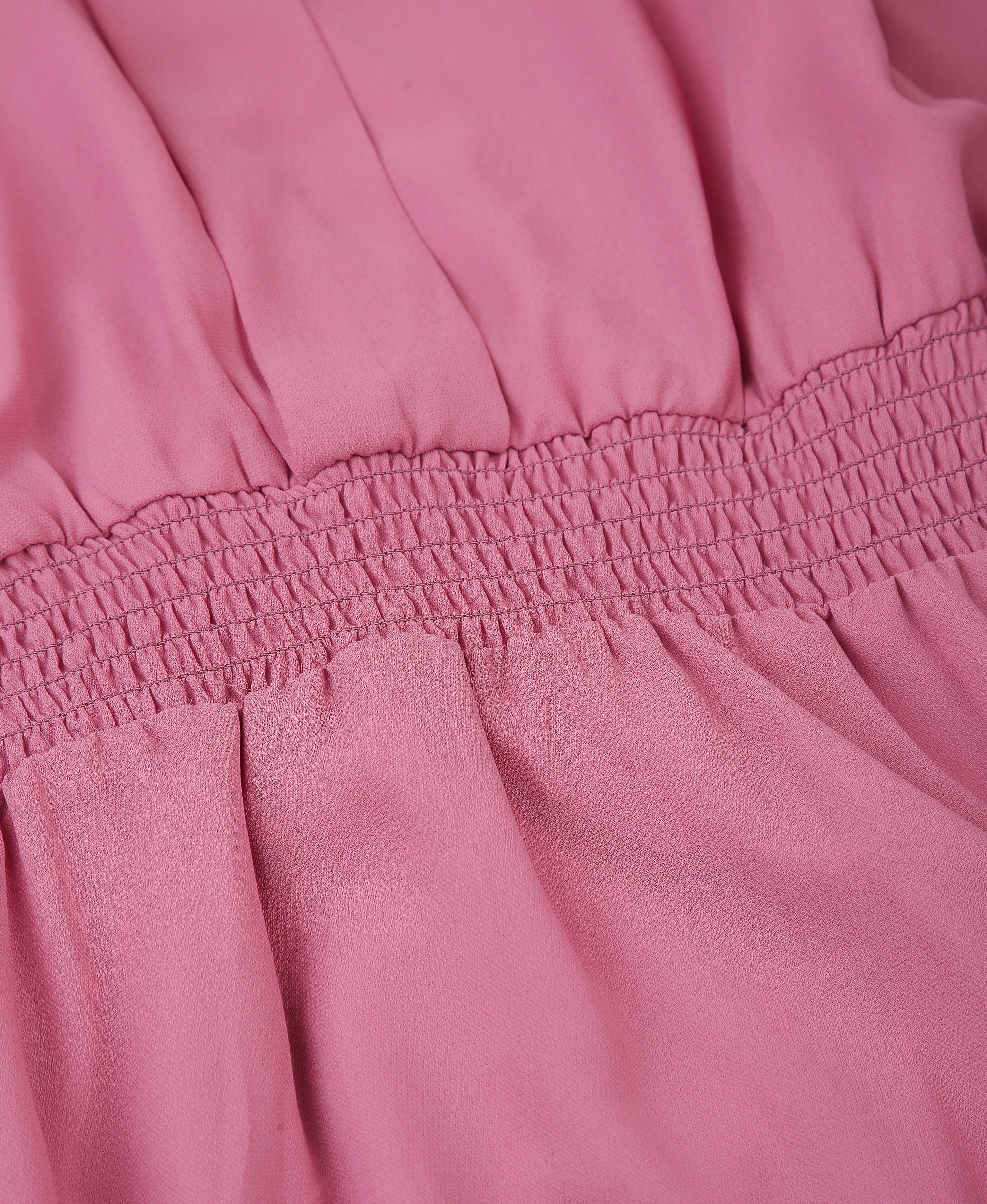 Onion Solid Round Cotton Dress
