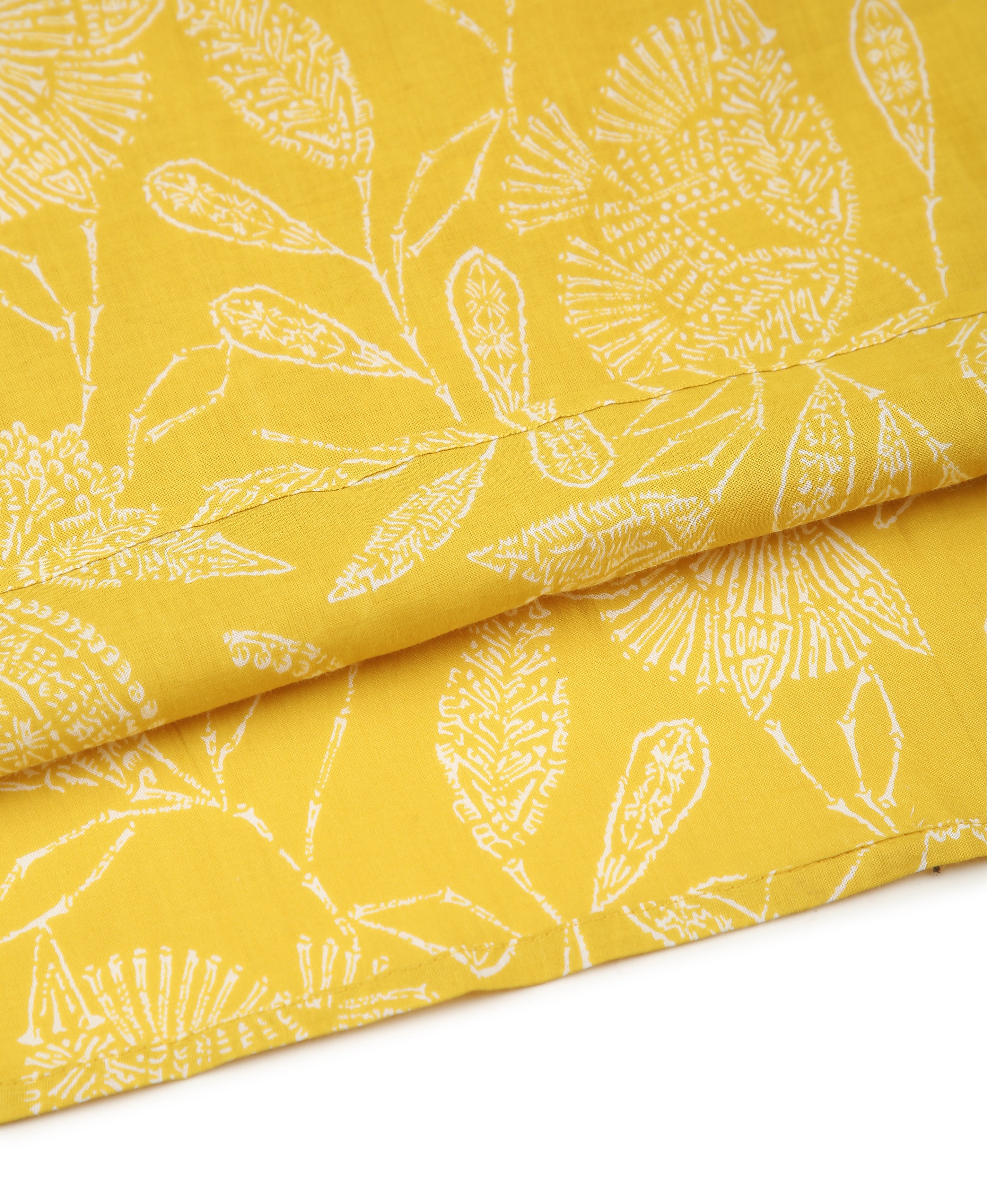 Mustard Bloom A-Line Dress