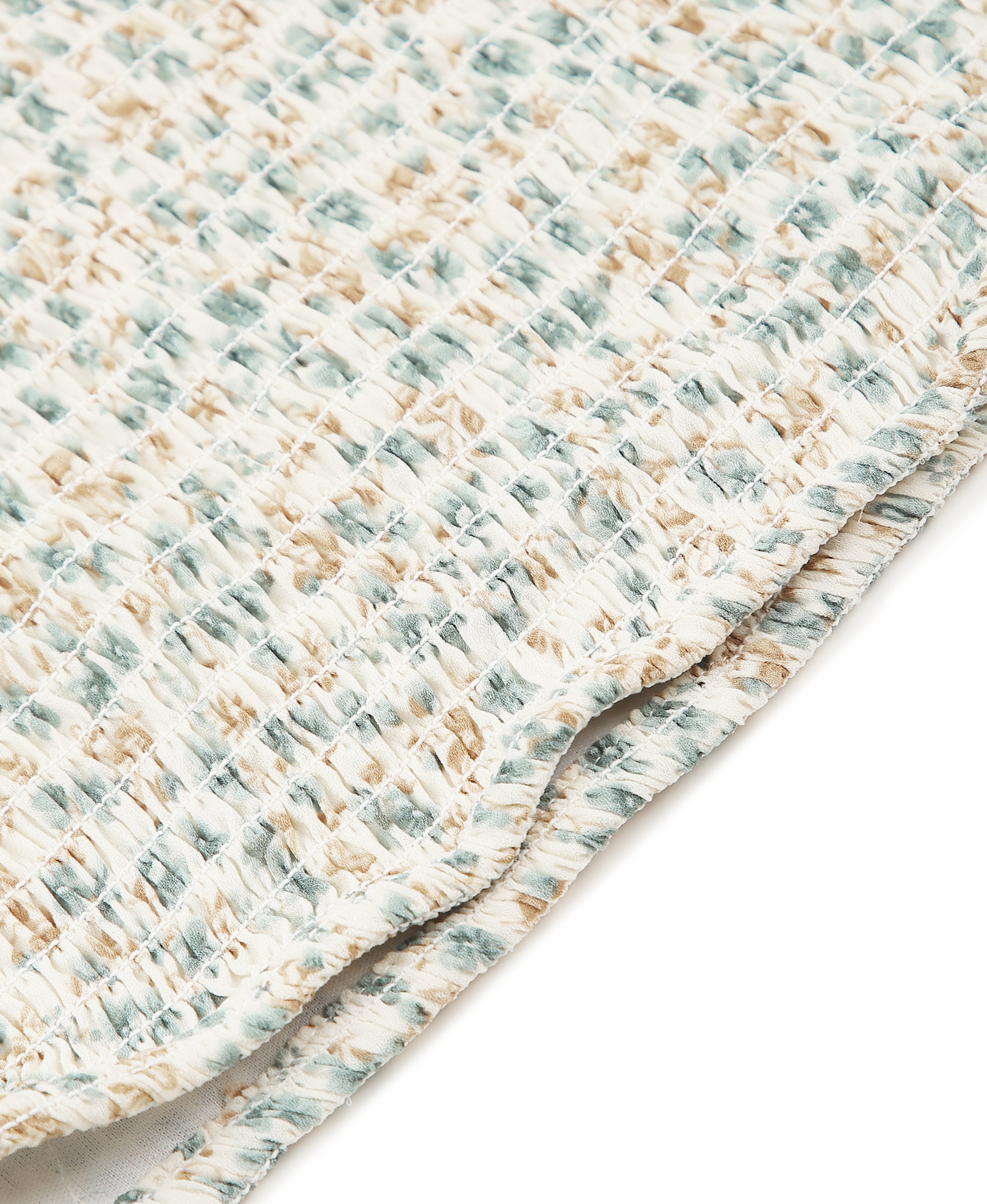 Azure Bloom Smocked Top