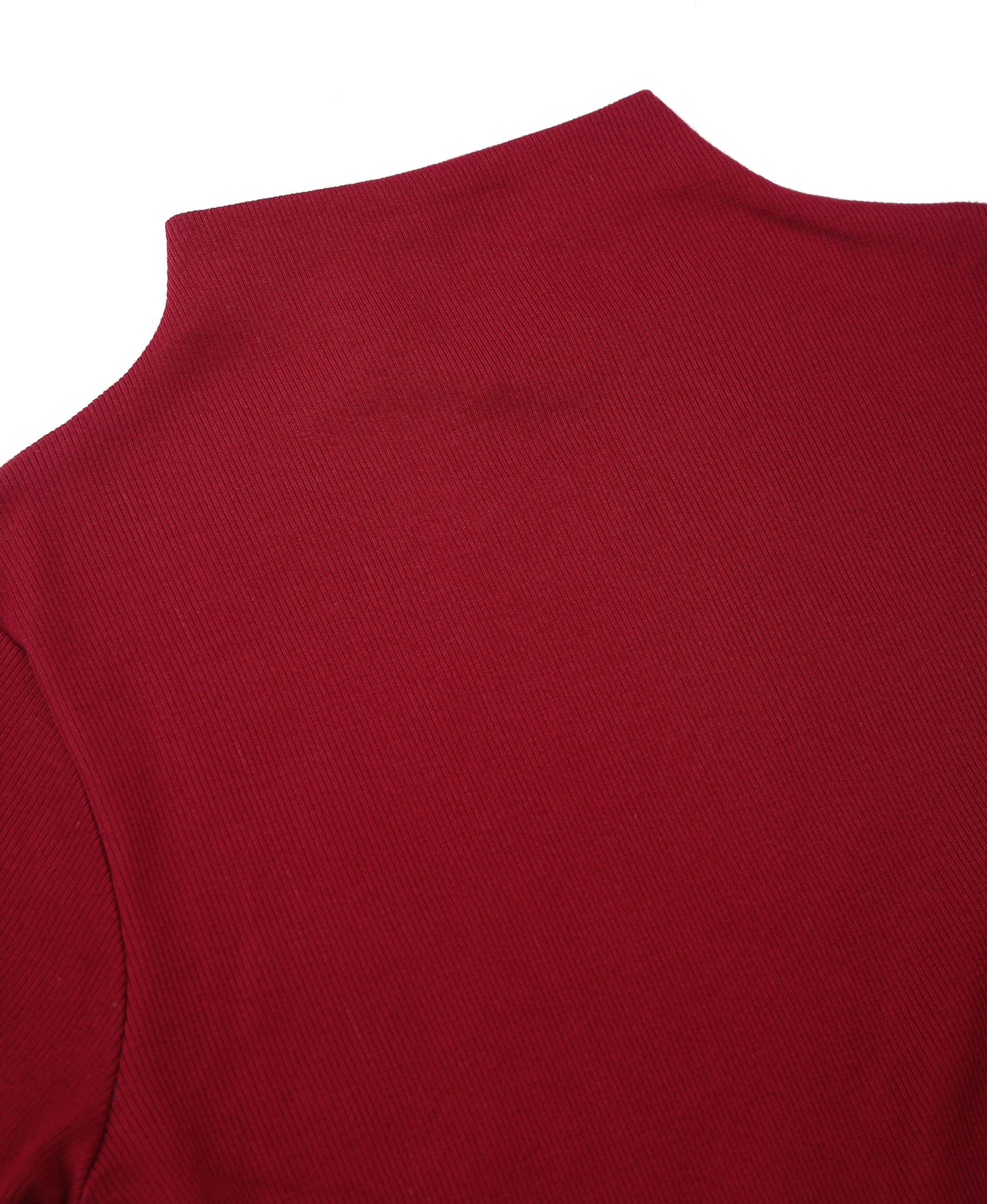 Wine Rib Knit Crop Top