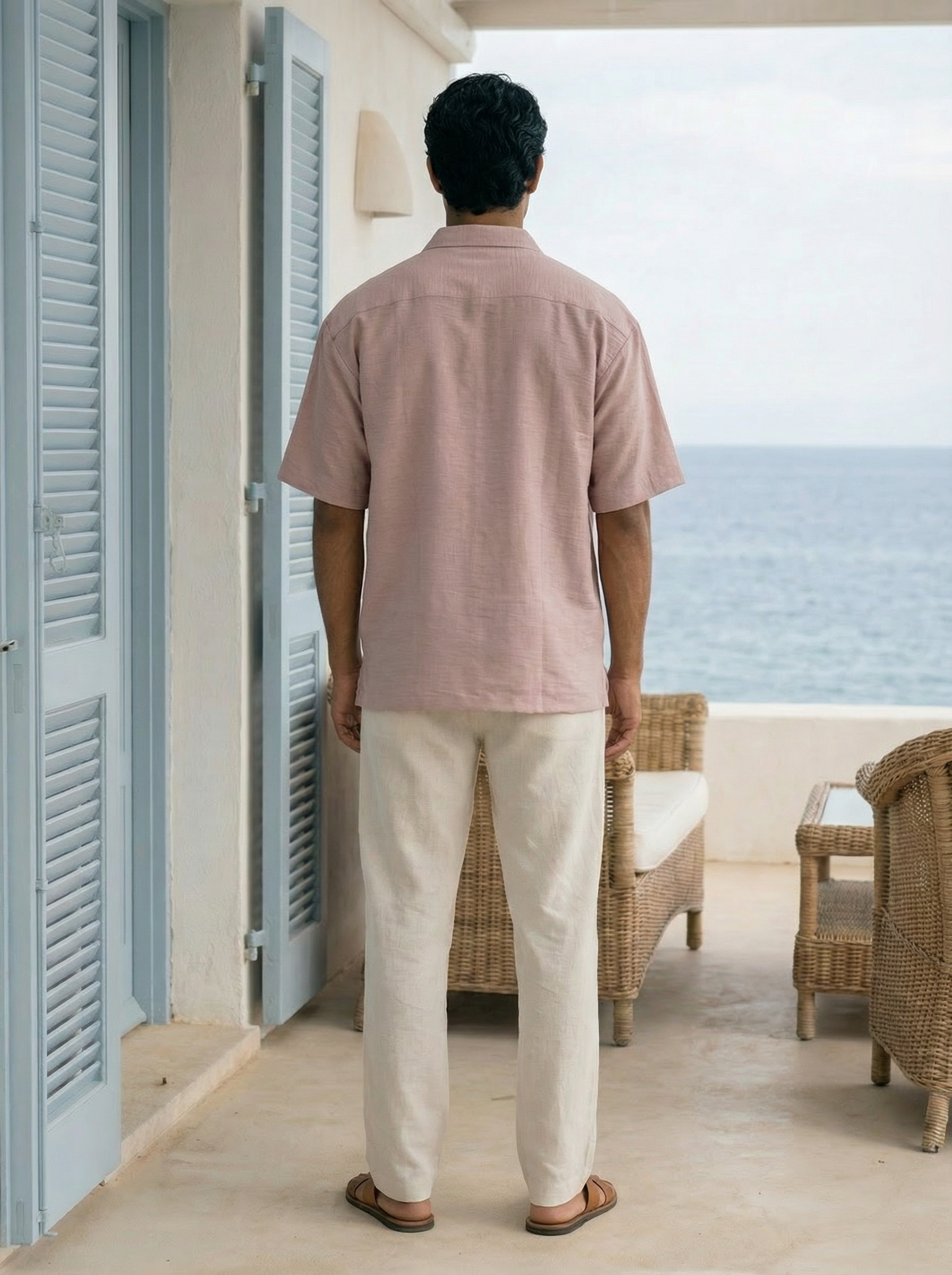Men’s Peach Oversized Relax Fit Shirt