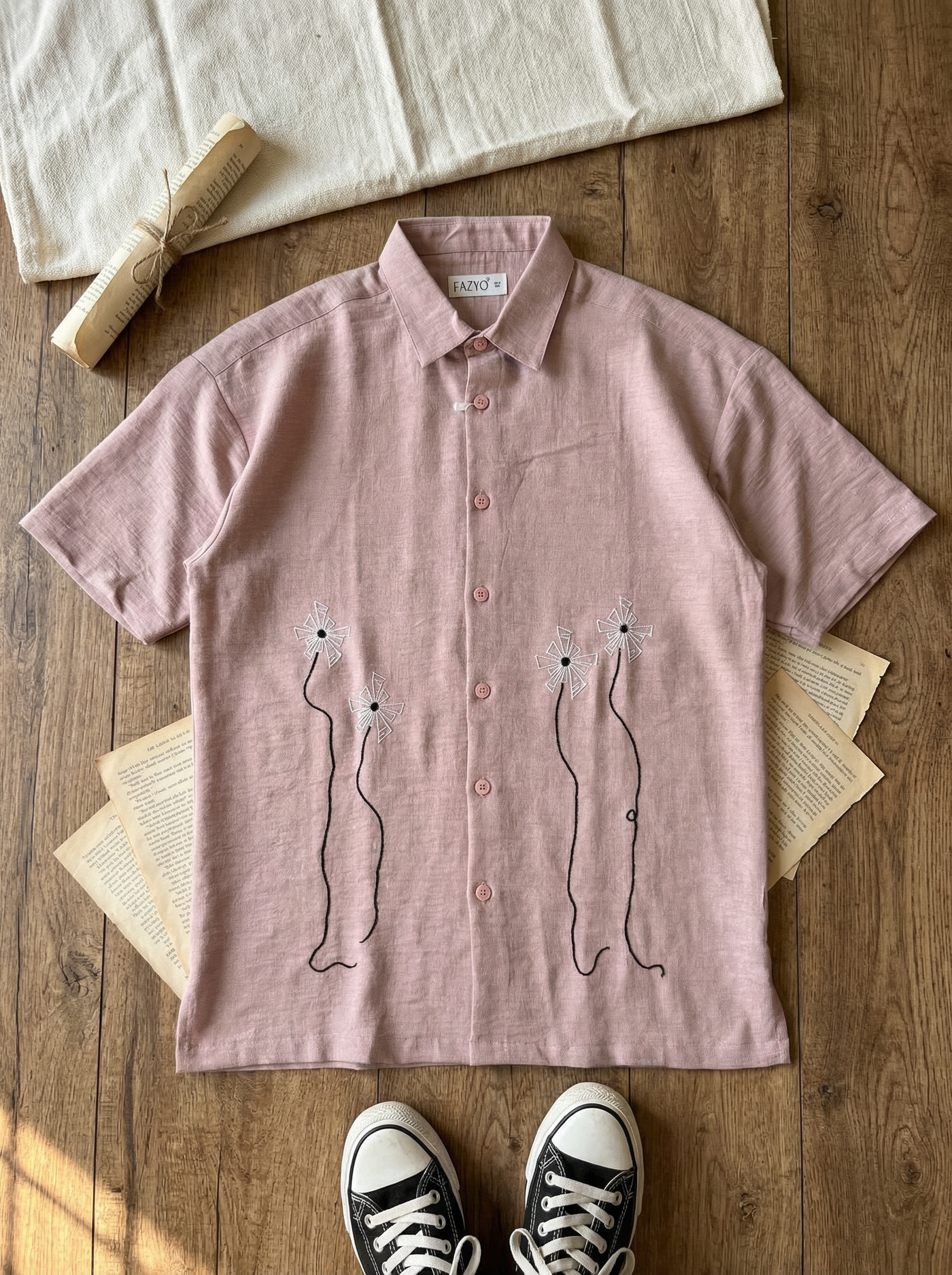 Men’s Peach Oversized Relax Fit Shirt
