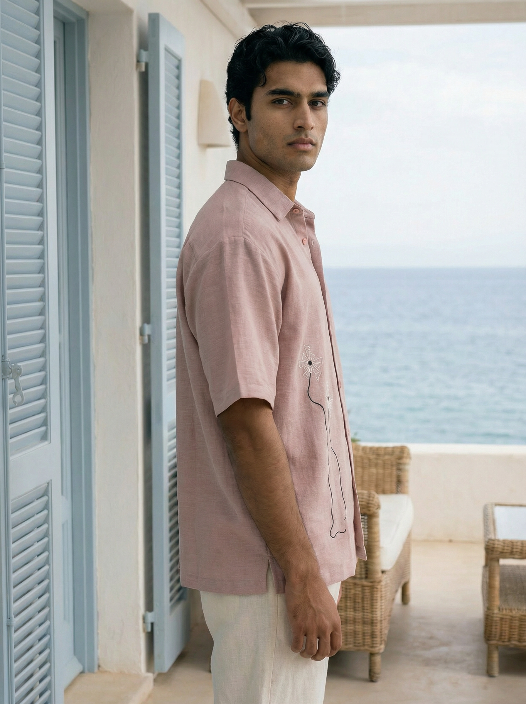 Men’s Peach Oversized Relax Fit Shirt