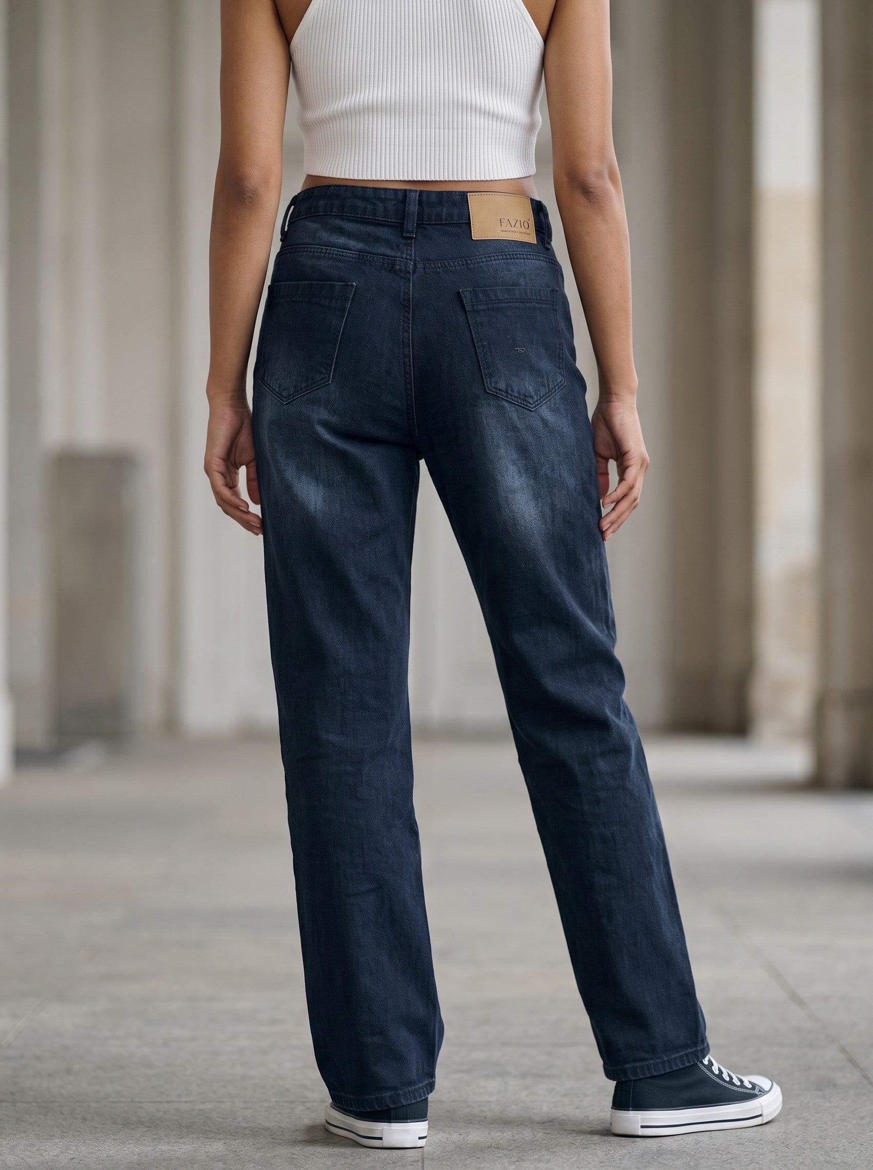 Women's Denim Anthracite Straight Fit Jeans