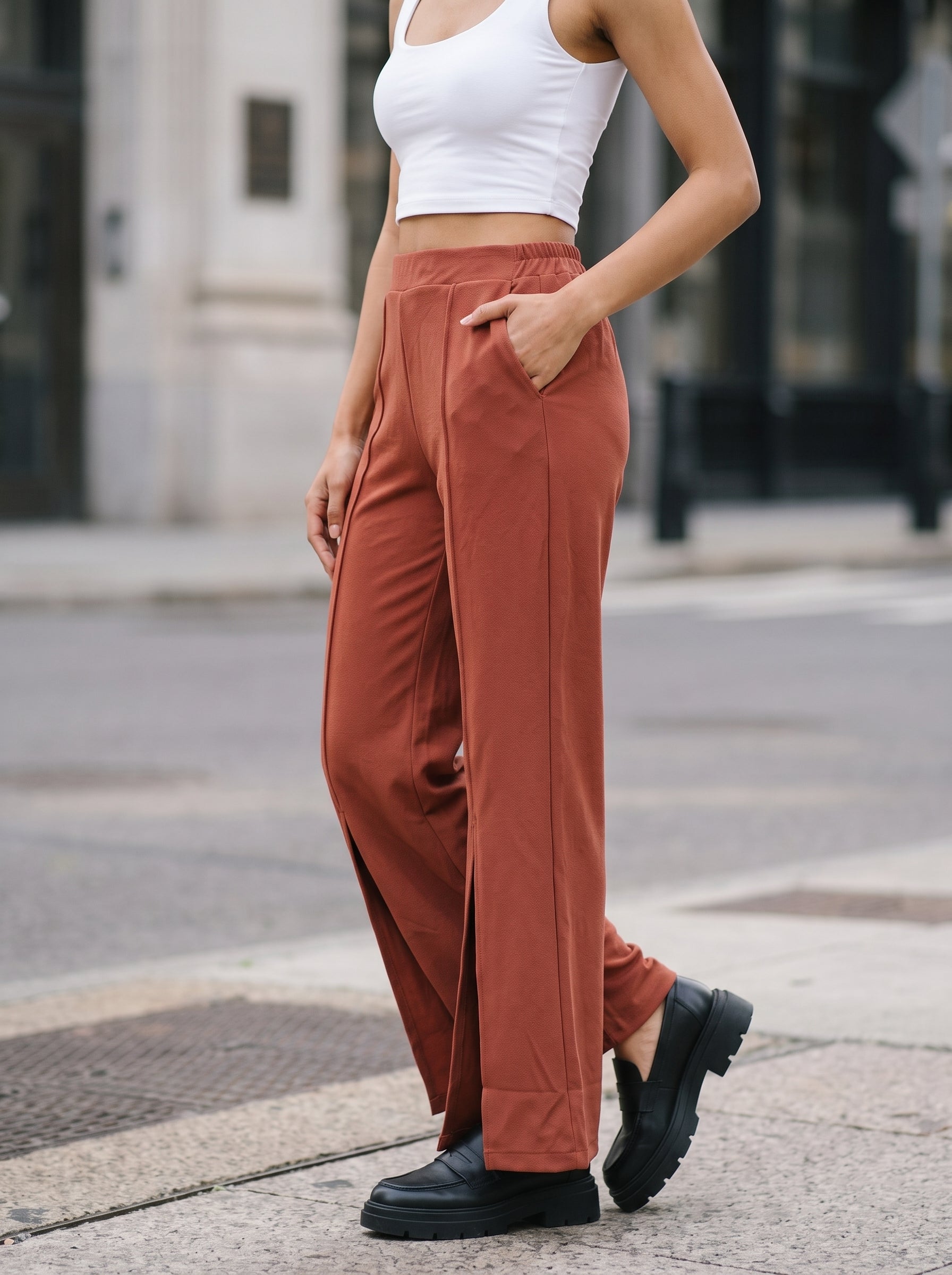 Women's Valentino Rust Bell Bottom Trousers