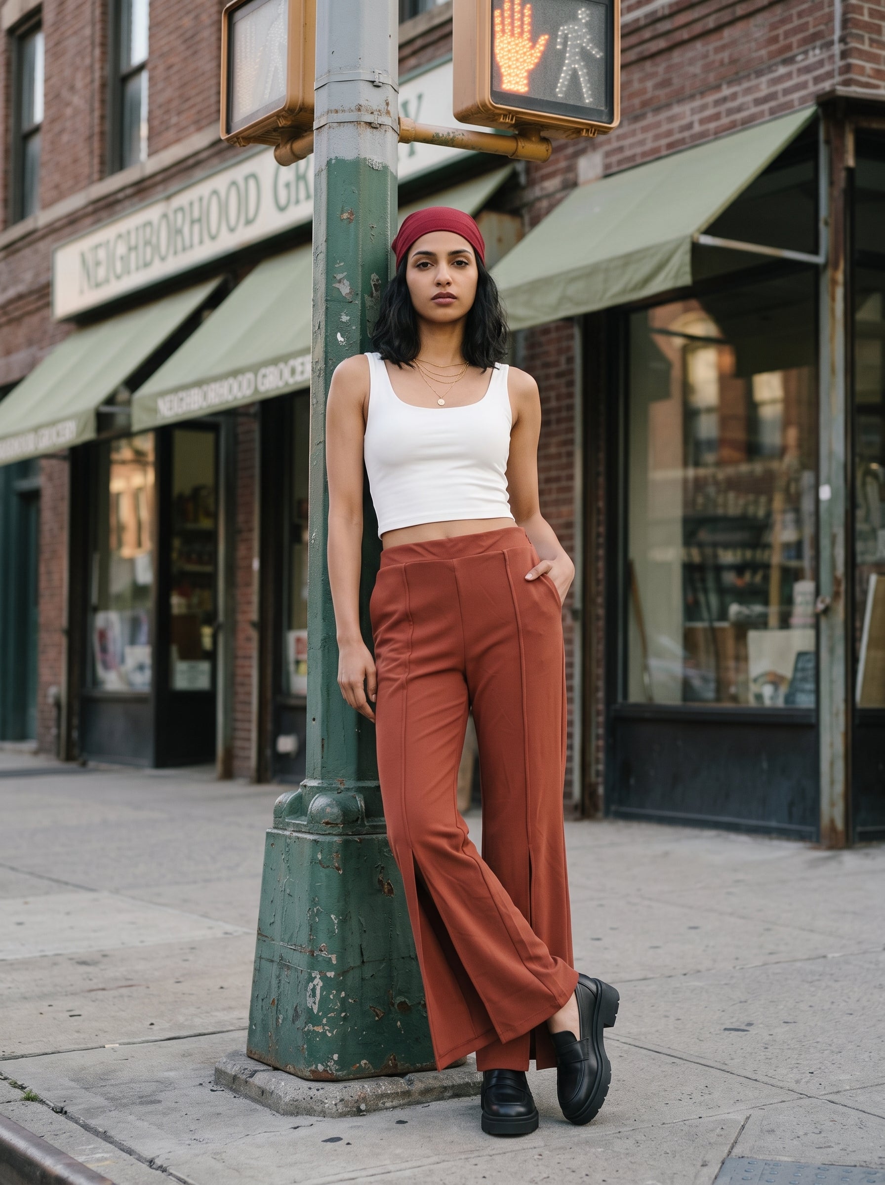 Women's Valentino Rust Bell Bottom Trousers