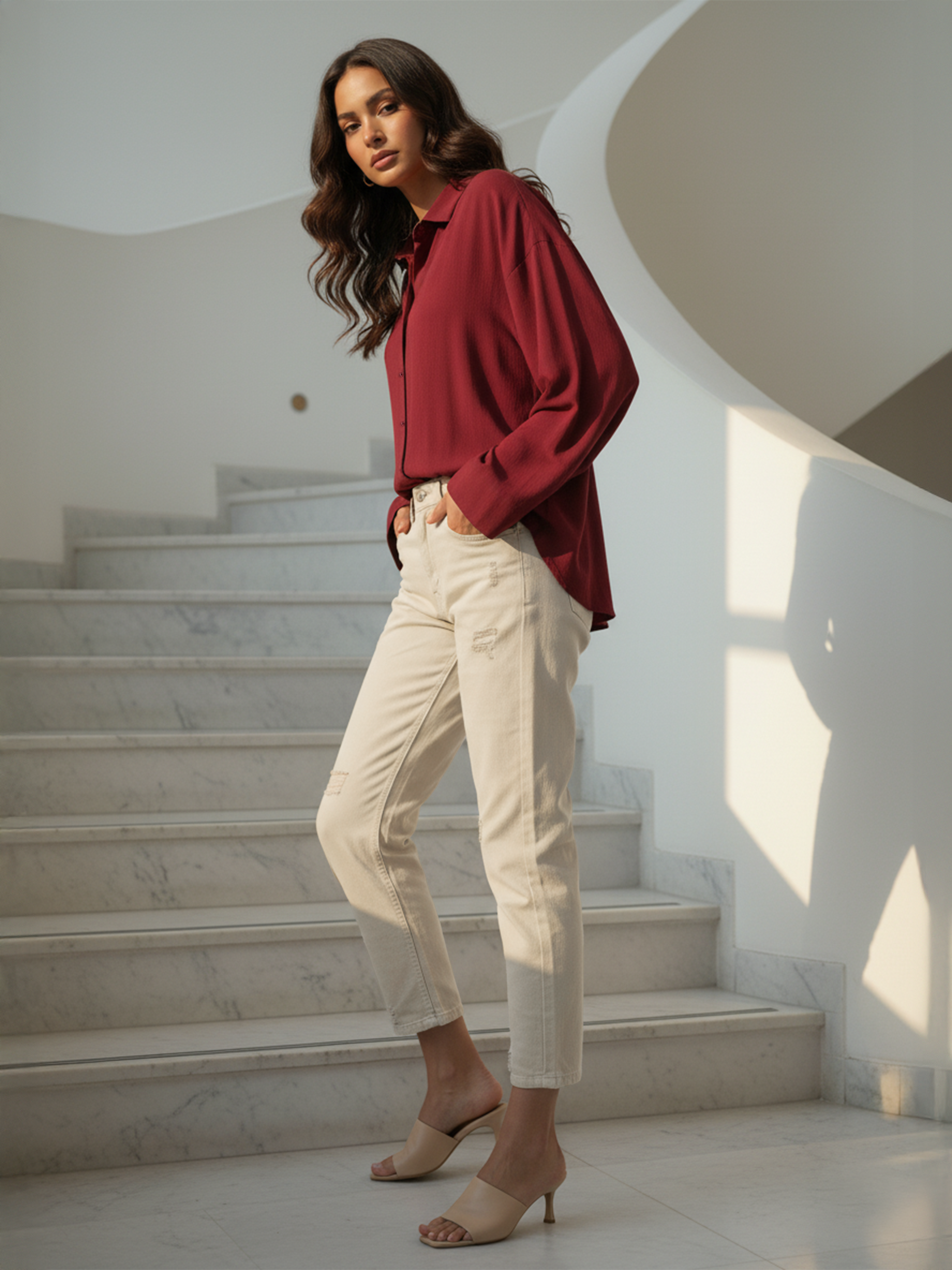 Women’s Maroon Ember Relax Shirt