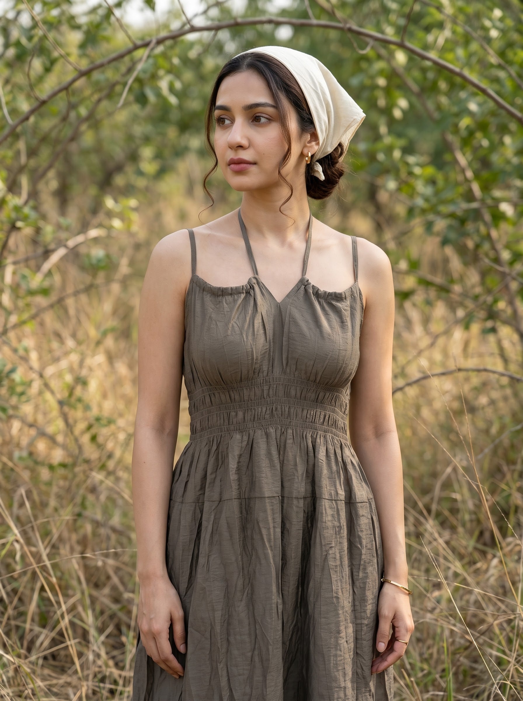 Women's Polyster Brown Color Regular Fit Dresses