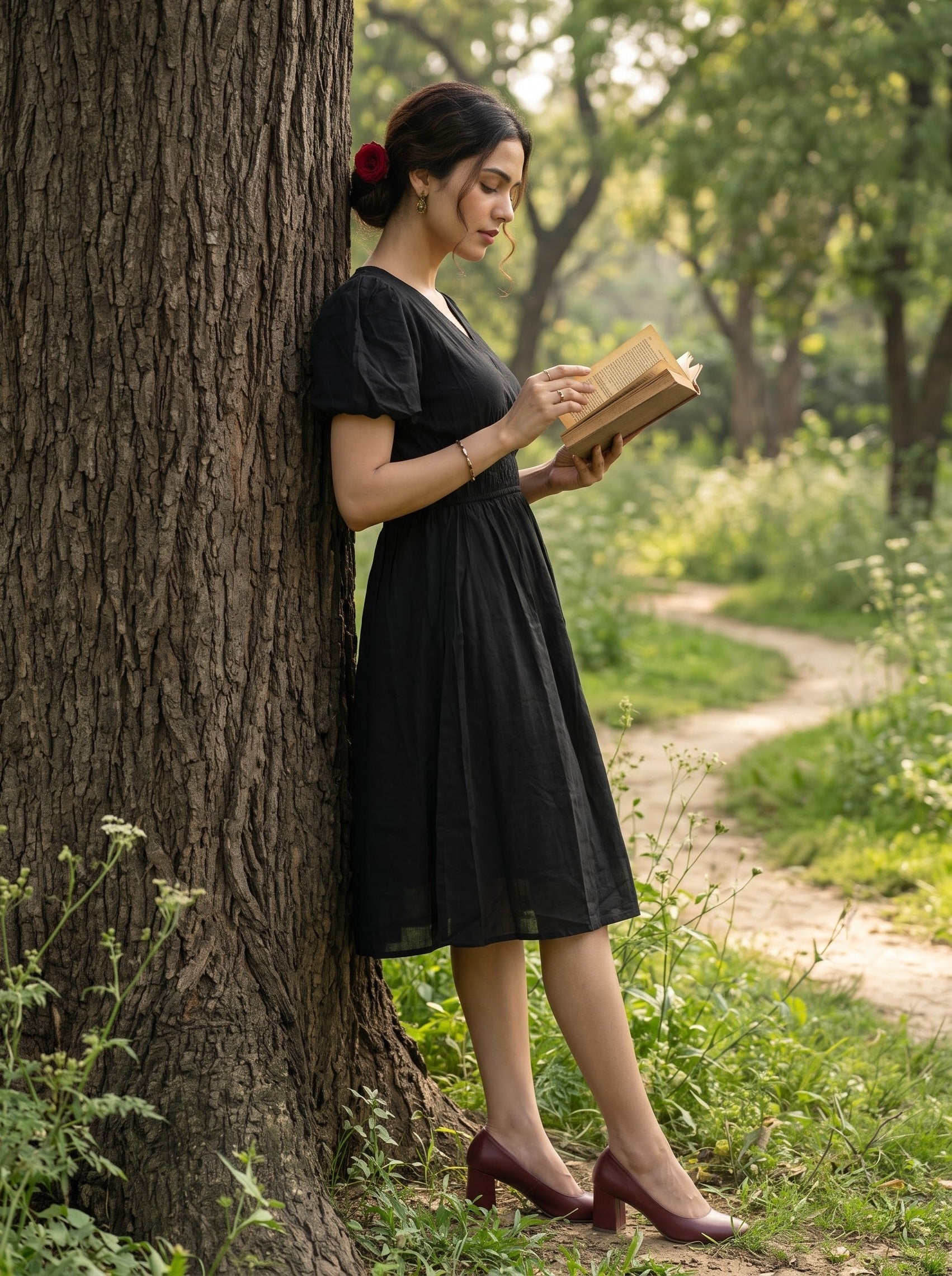 Women's Polyester Blend Black color Regular Fit Dresses