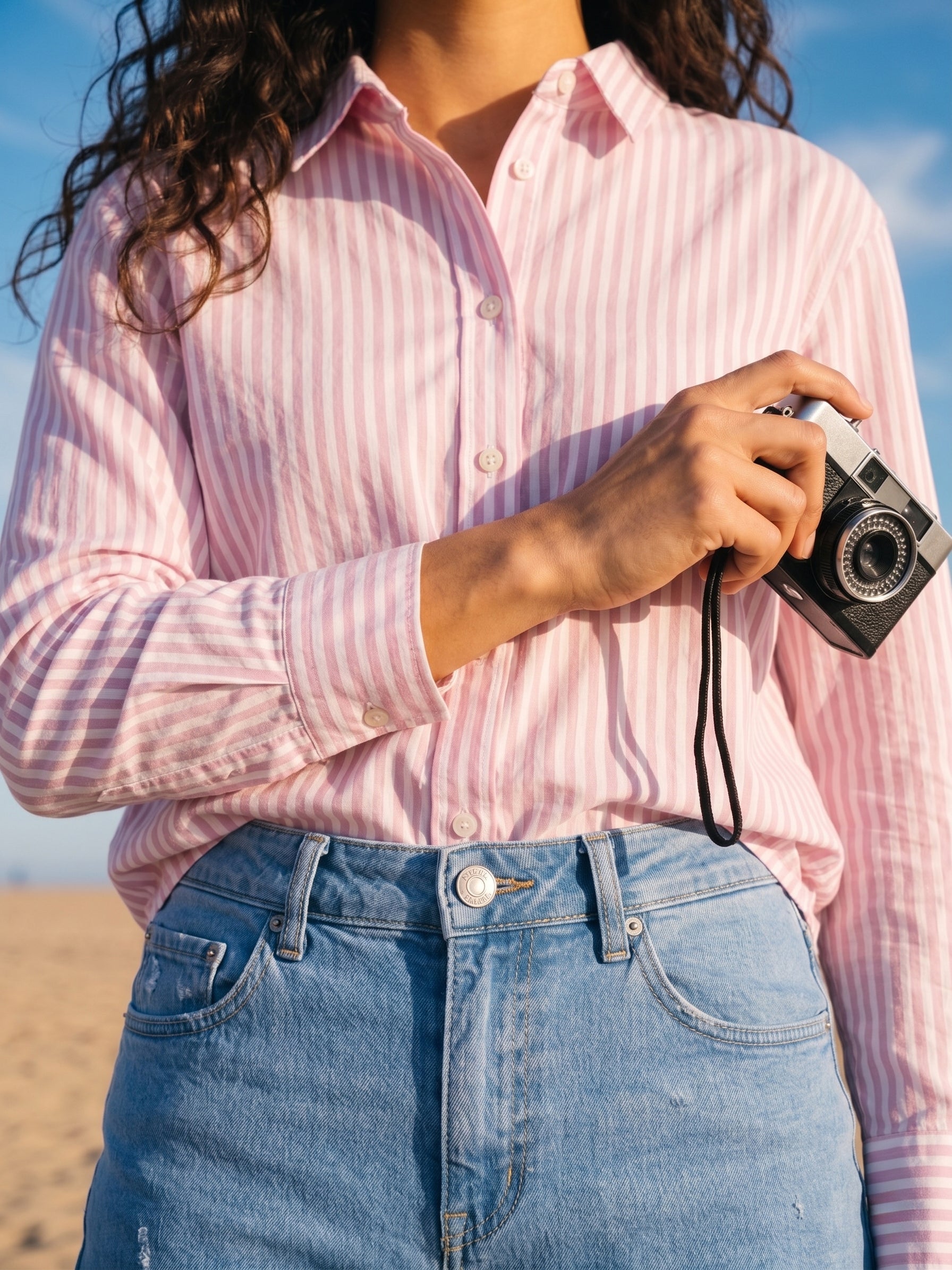 Women's NV Cotton Pink Stripe Full Sleeve Shirt