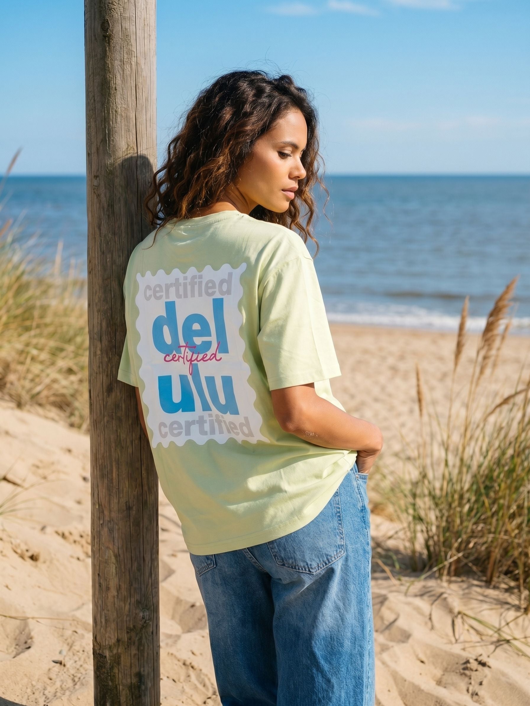 Women's Cotton Light Green Oversized Fit T Shirt