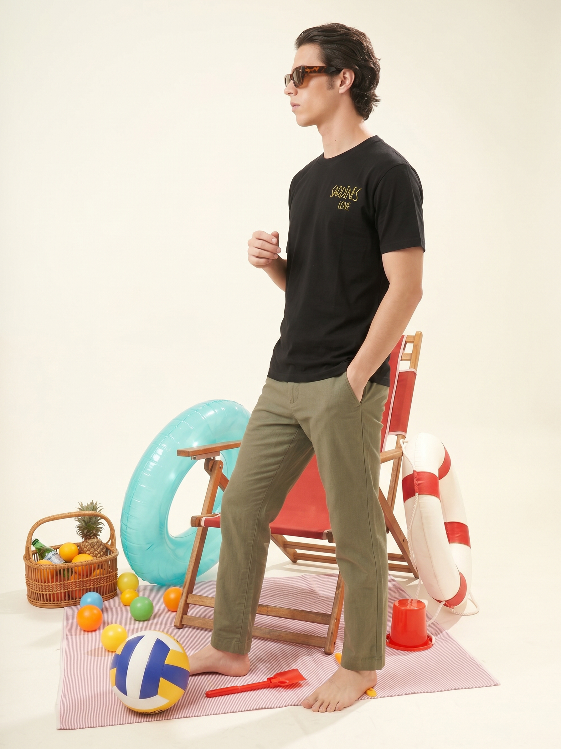 Men's Cotton Black Relaxed Fit Half Sleeve T Shirt