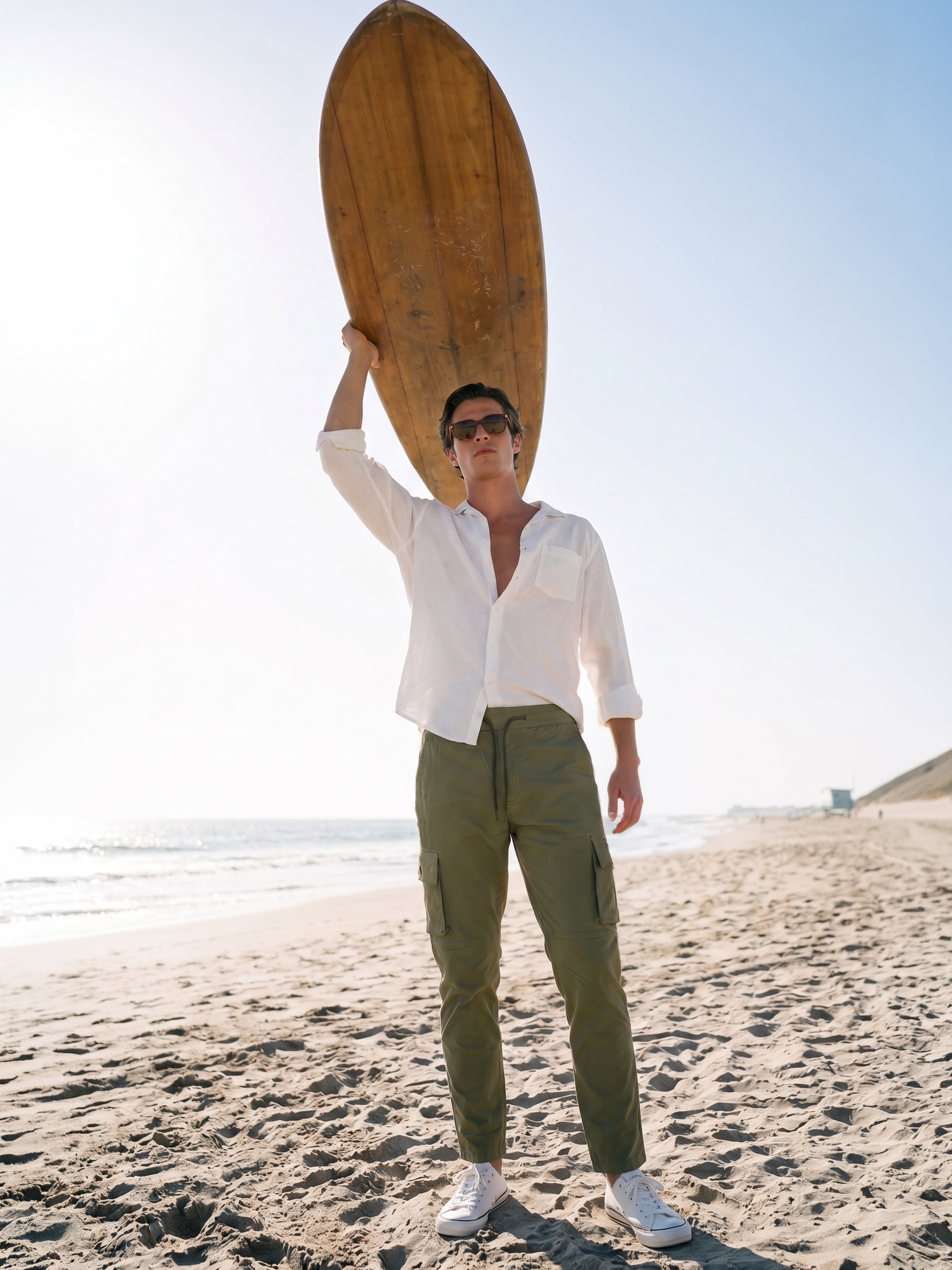 Men's Dark Khaki Cotton Cargos
