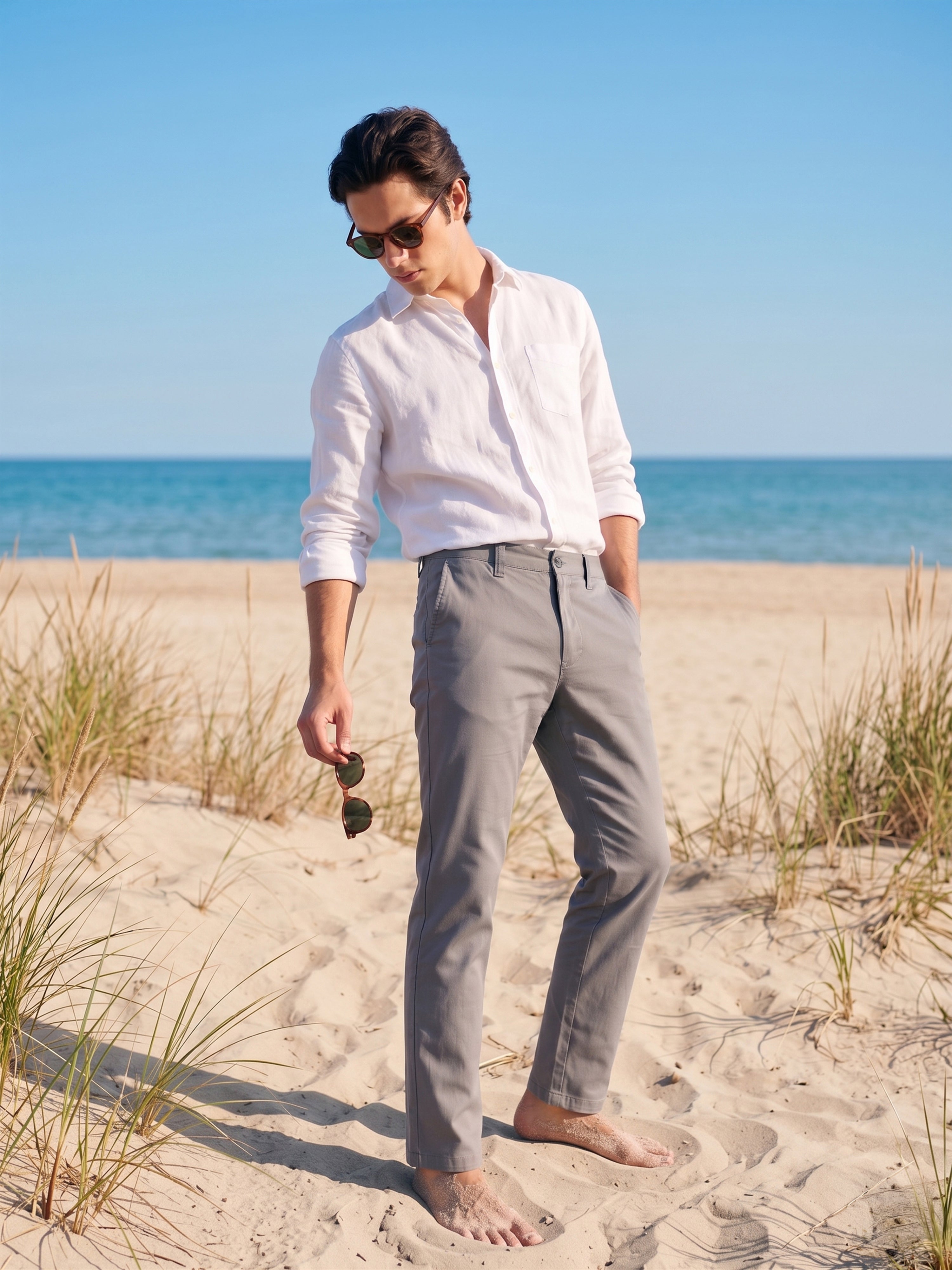 Men's Dark Grey Loose Fit Trouser