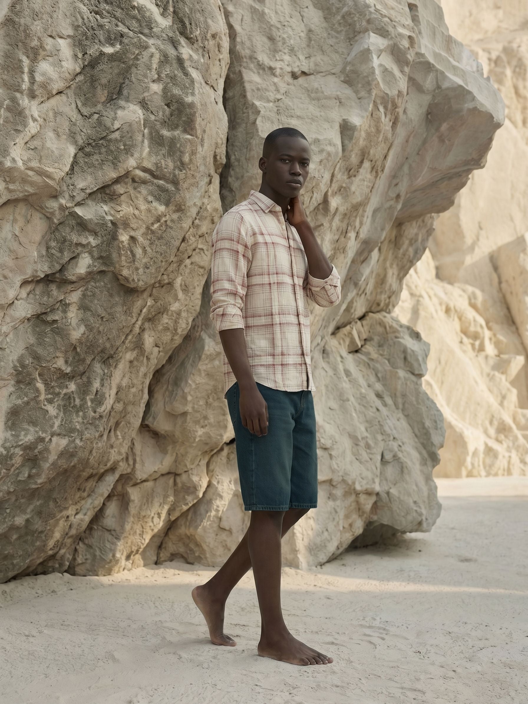 Men's Checks Rust Regular Fit Shirt