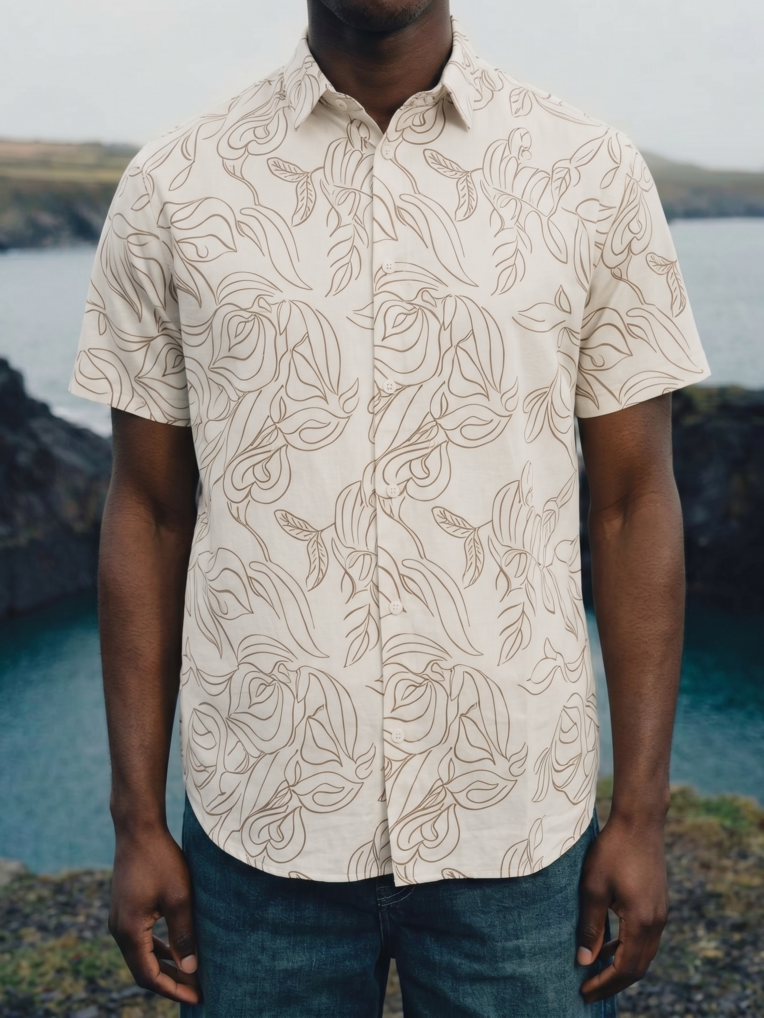 Men's Imported Prints Fawn Relaxed Fit Shirt