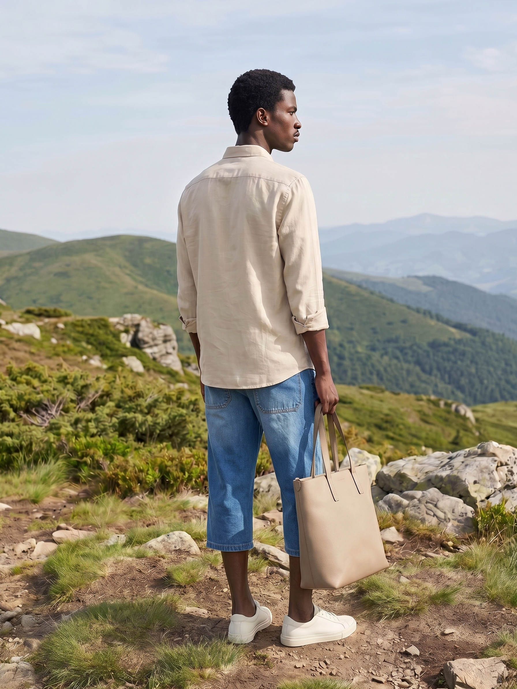 Men's Cotton Twill Off White Relaxed Fit Shirt
