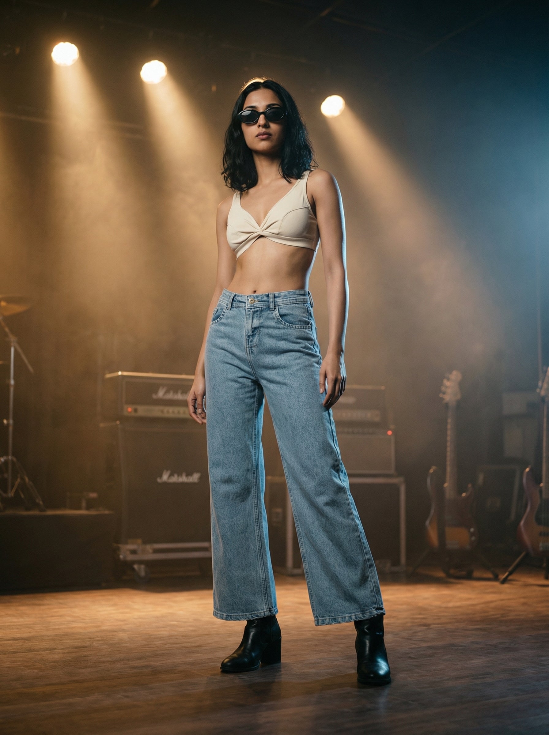 Women’s Sky Wide Leg Jeans – Soft Knitted Denim