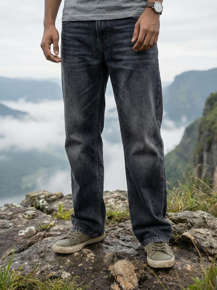 Men’s Dark Grey Casual Denim Jeans