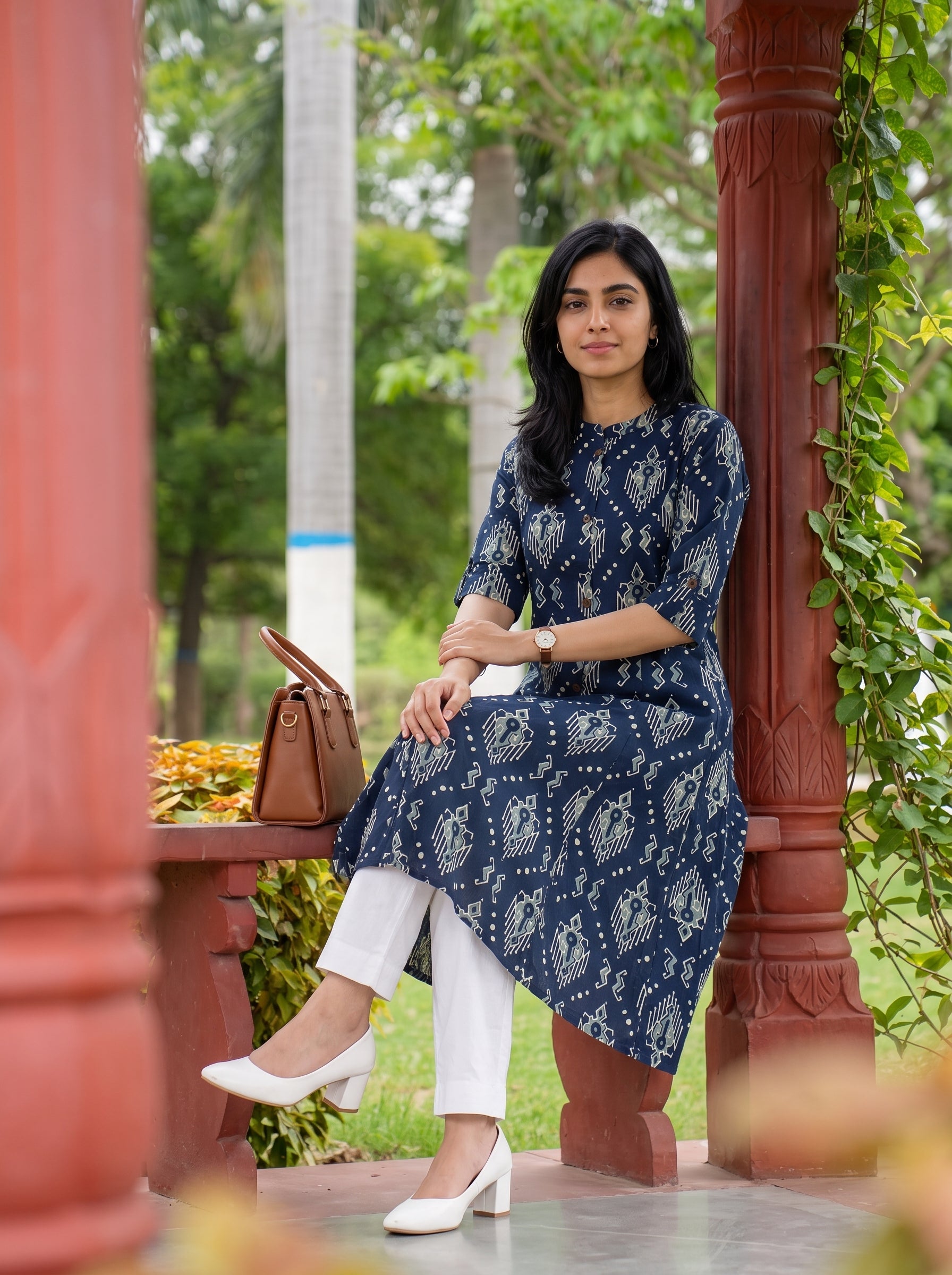 Women's Cotton Indigo Blue Aline Fit Kurti