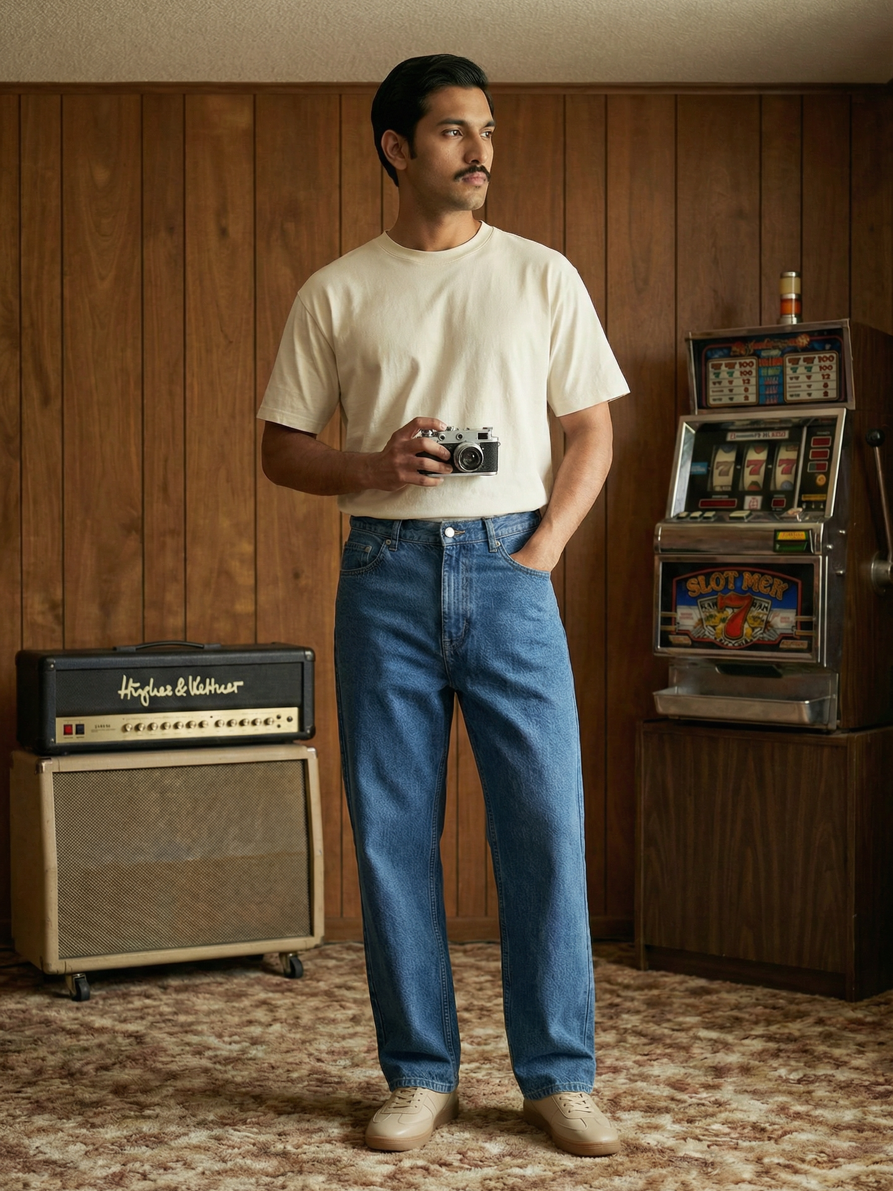 Men’s Denim Blue Baggy Jeans Everyday Indigo Denim