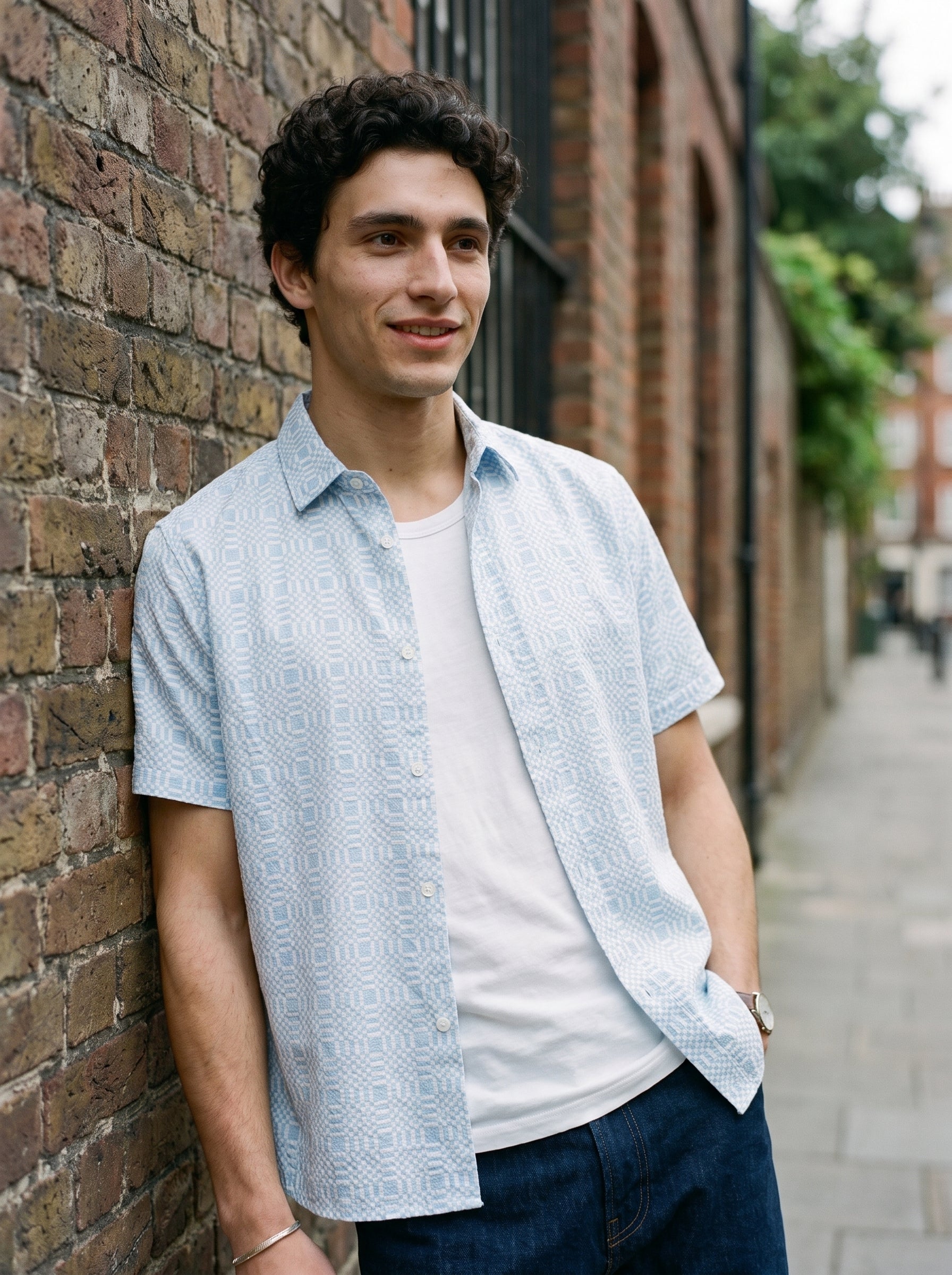 Men's Cotton Sky Blue Relaxed Fit Shirt