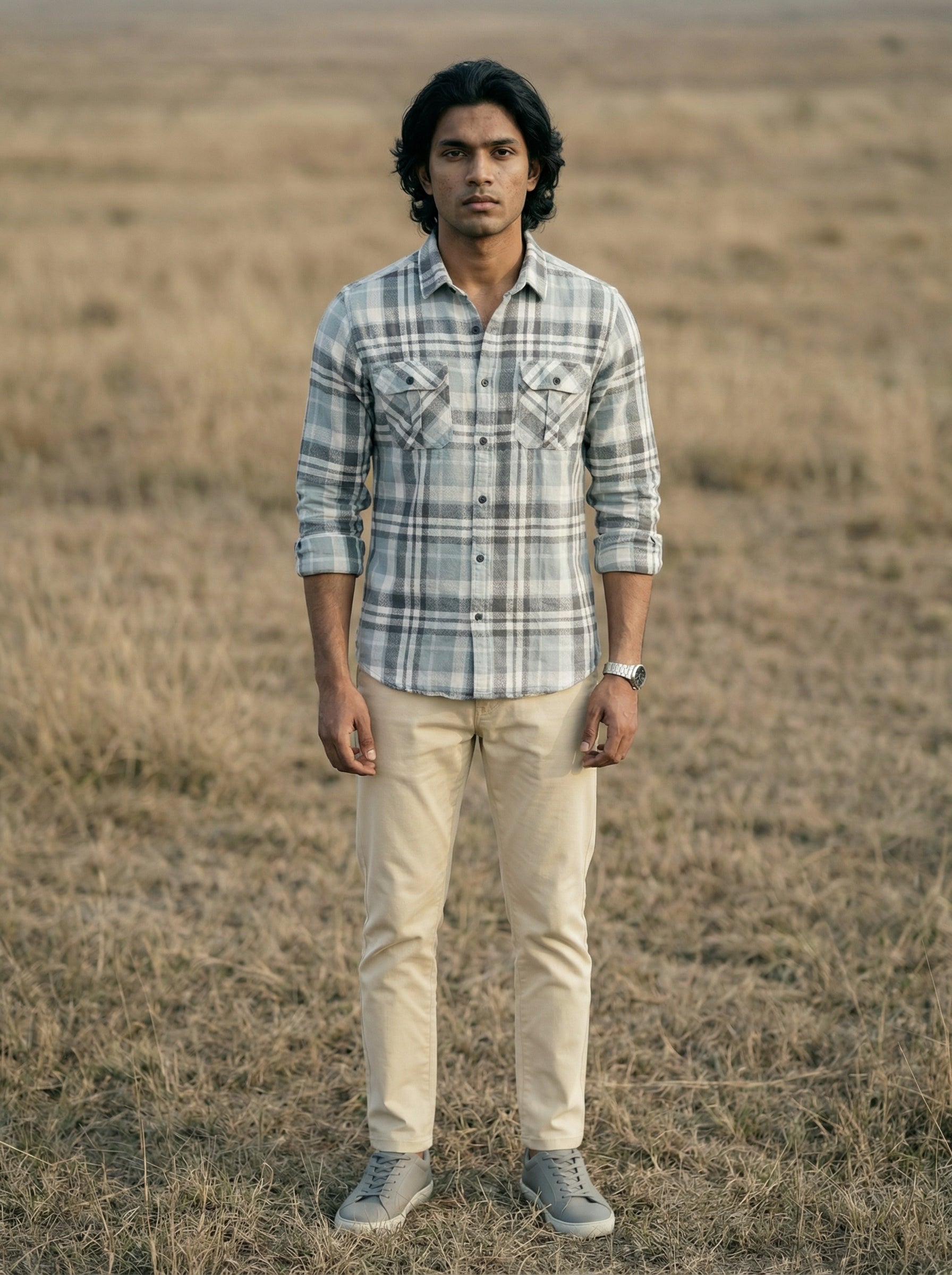 Men’s Regular Fit Cotton Check Shirt