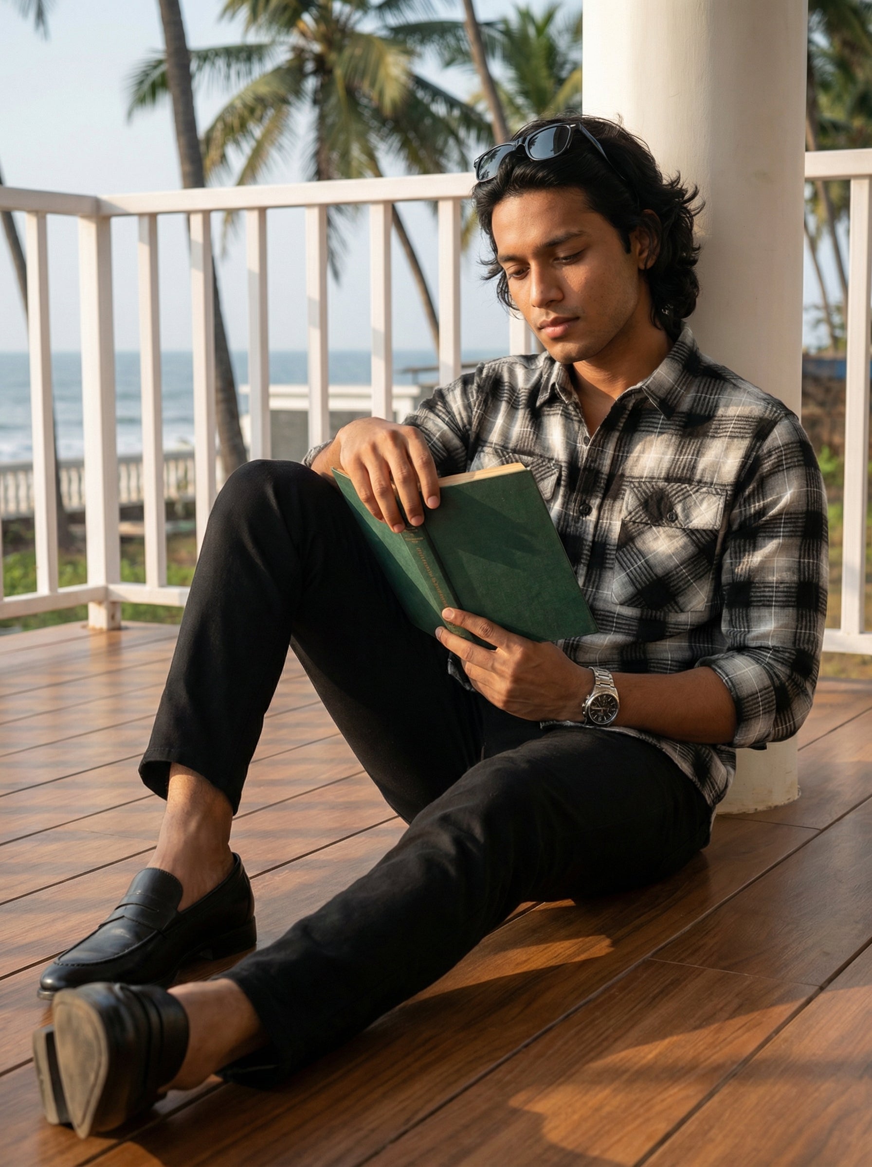 Men’s Relaxed Fit Black Checked Shirt
