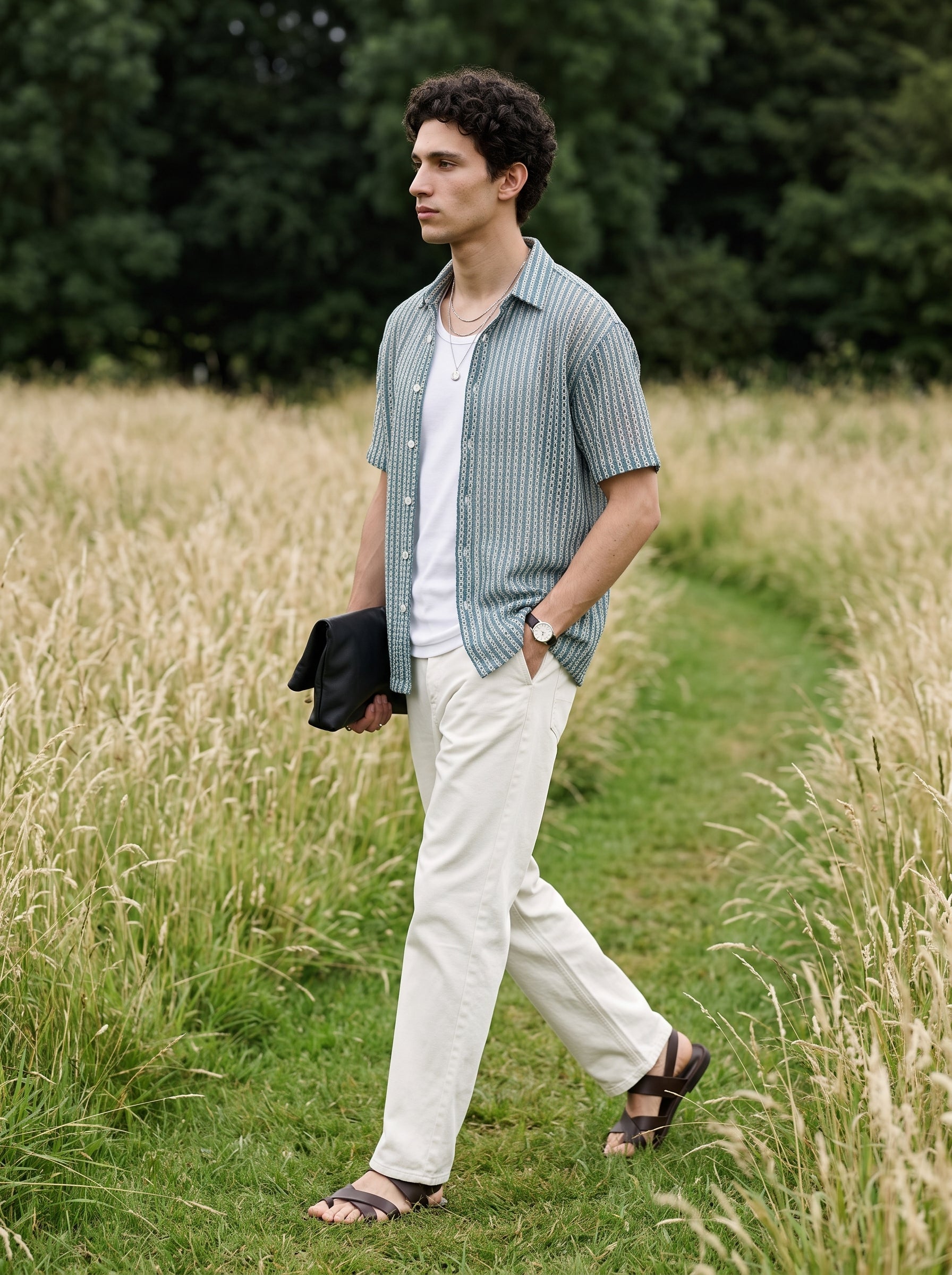 Men's Crochet Sky Relaxed Fit Shirt