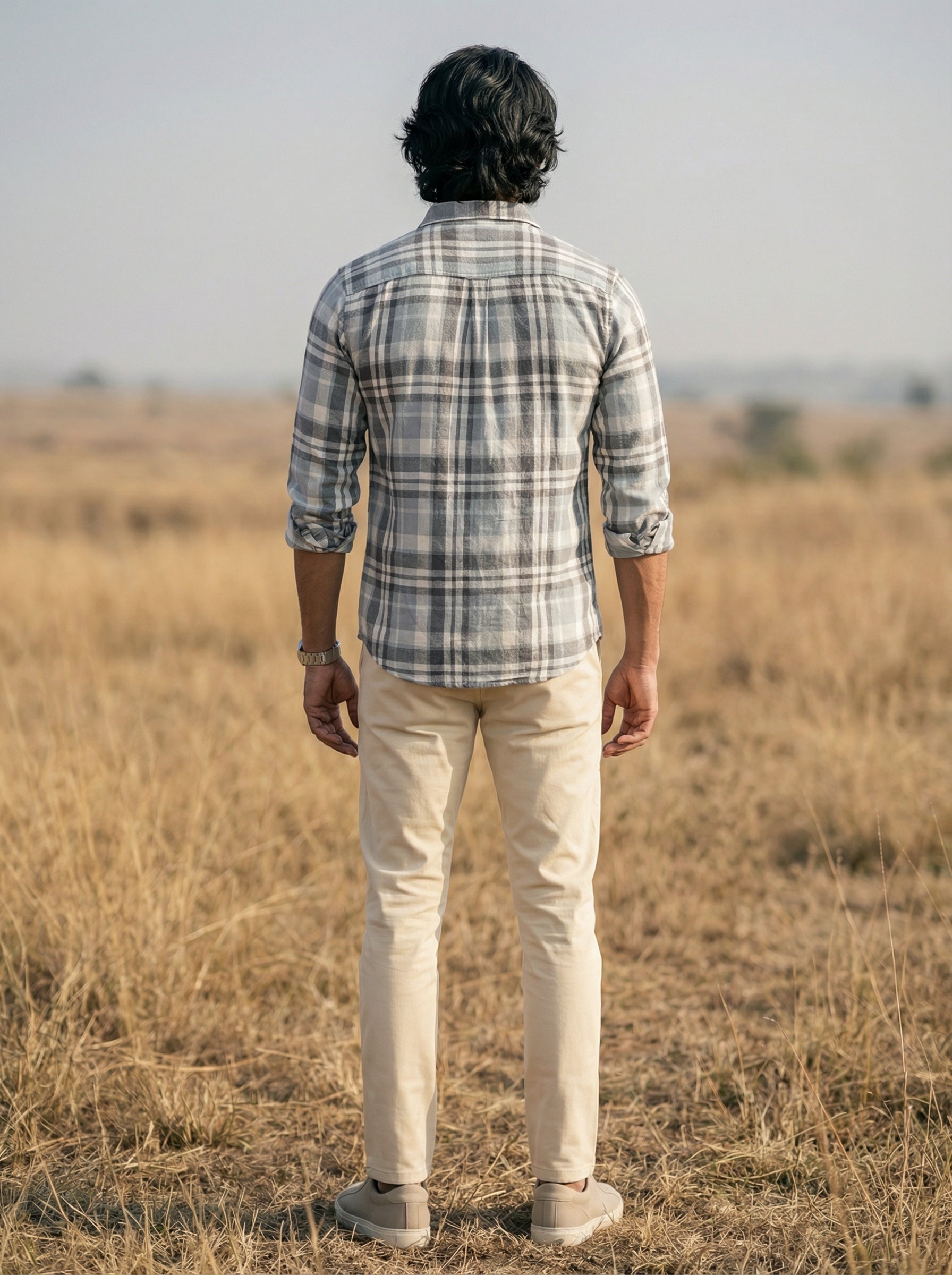 Men’s Regular Fit Cotton Check Shirt
