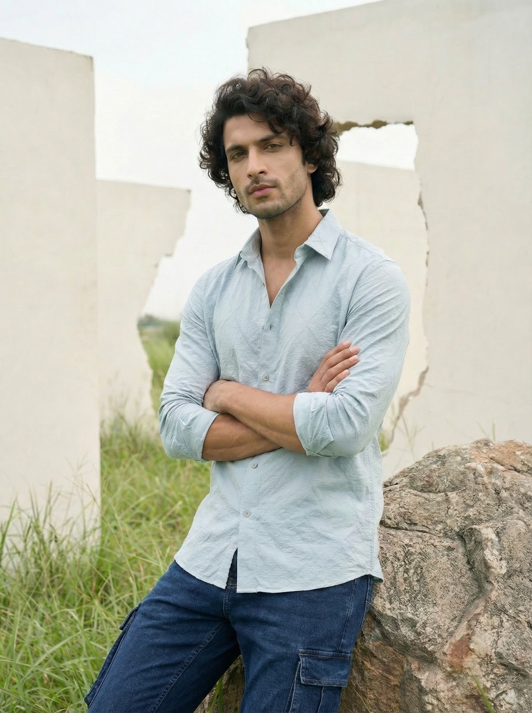 Premium Nr Jacquard Shirt Regular Fit Sky