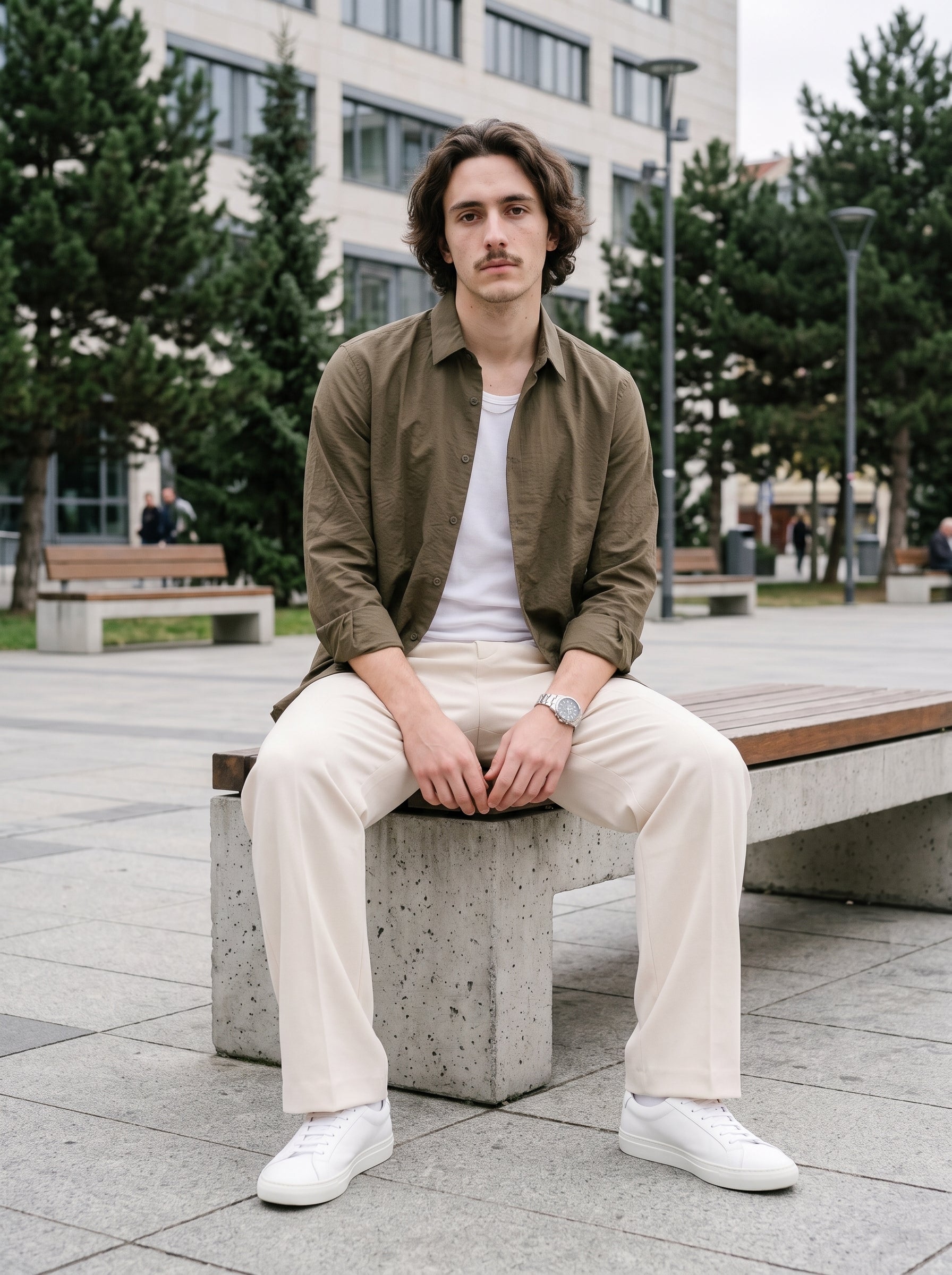 Men's Imported Olive Relaxed Fit Shirt