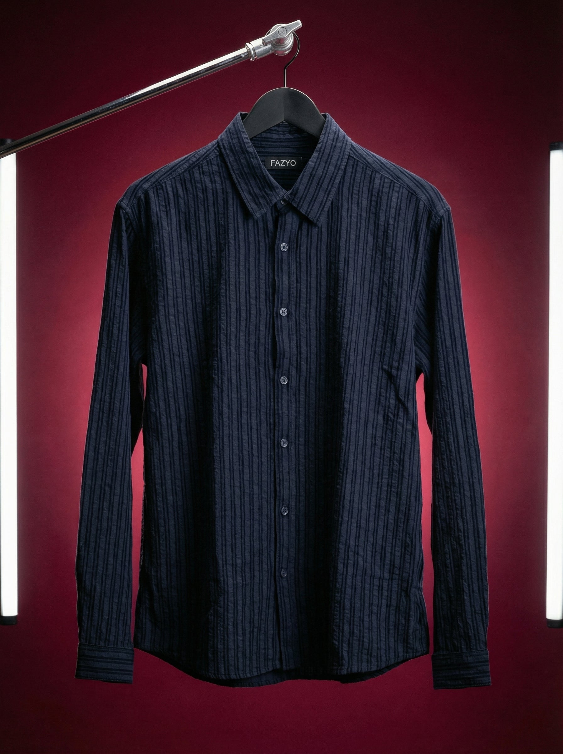 Men’s Navy Cotton Blend Oversized Shirt