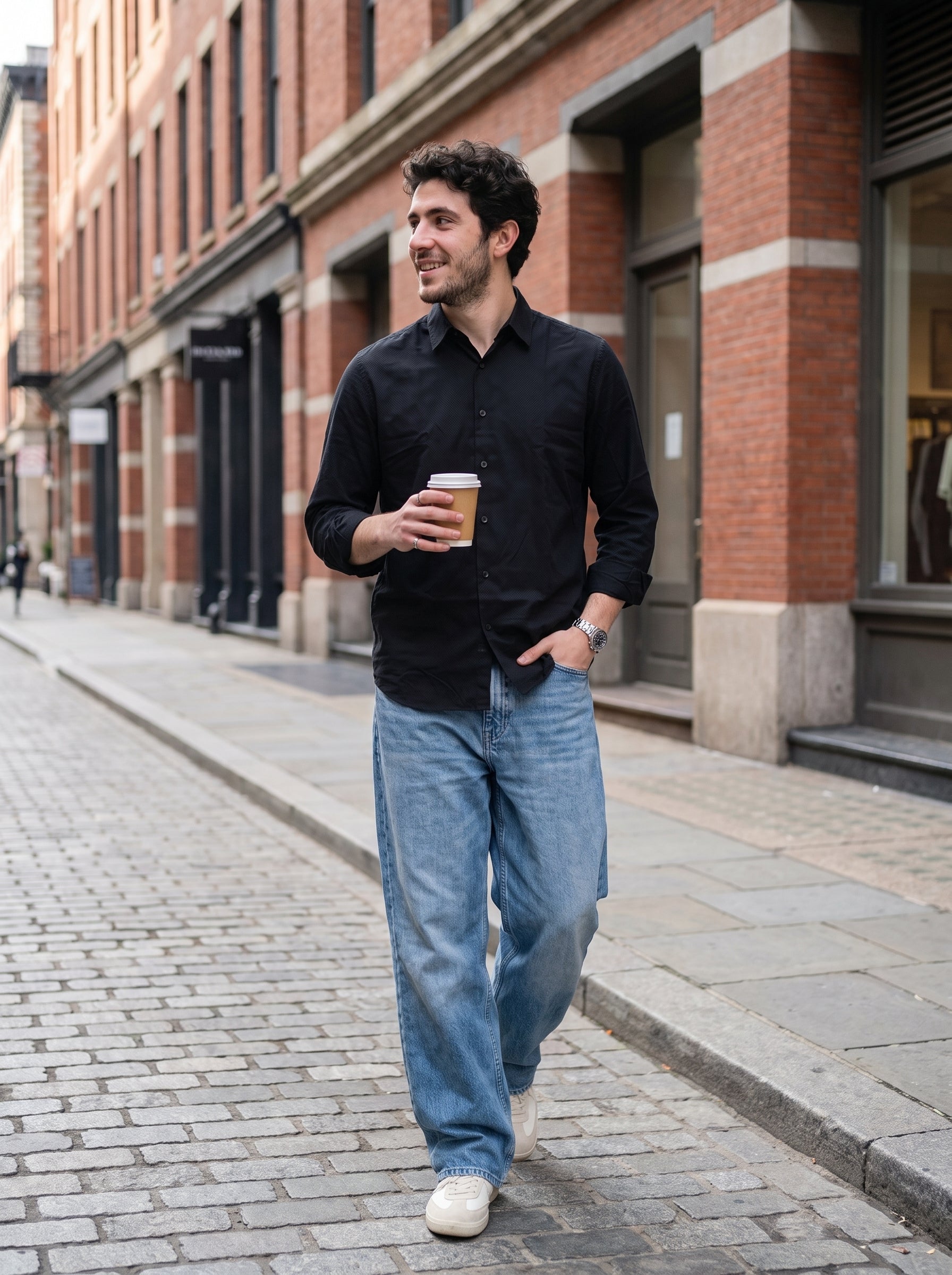 Men's Imported Anthracite Regular Fit Shirt