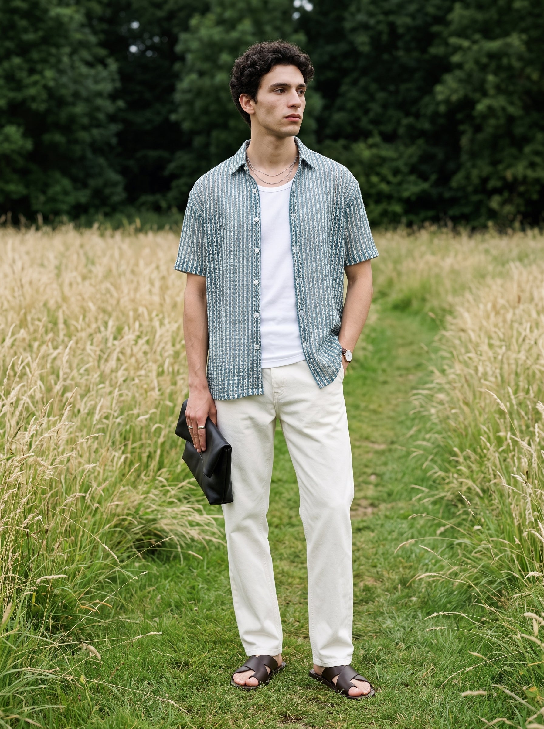 Men's Crochet Sky Relaxed Fit Shirt