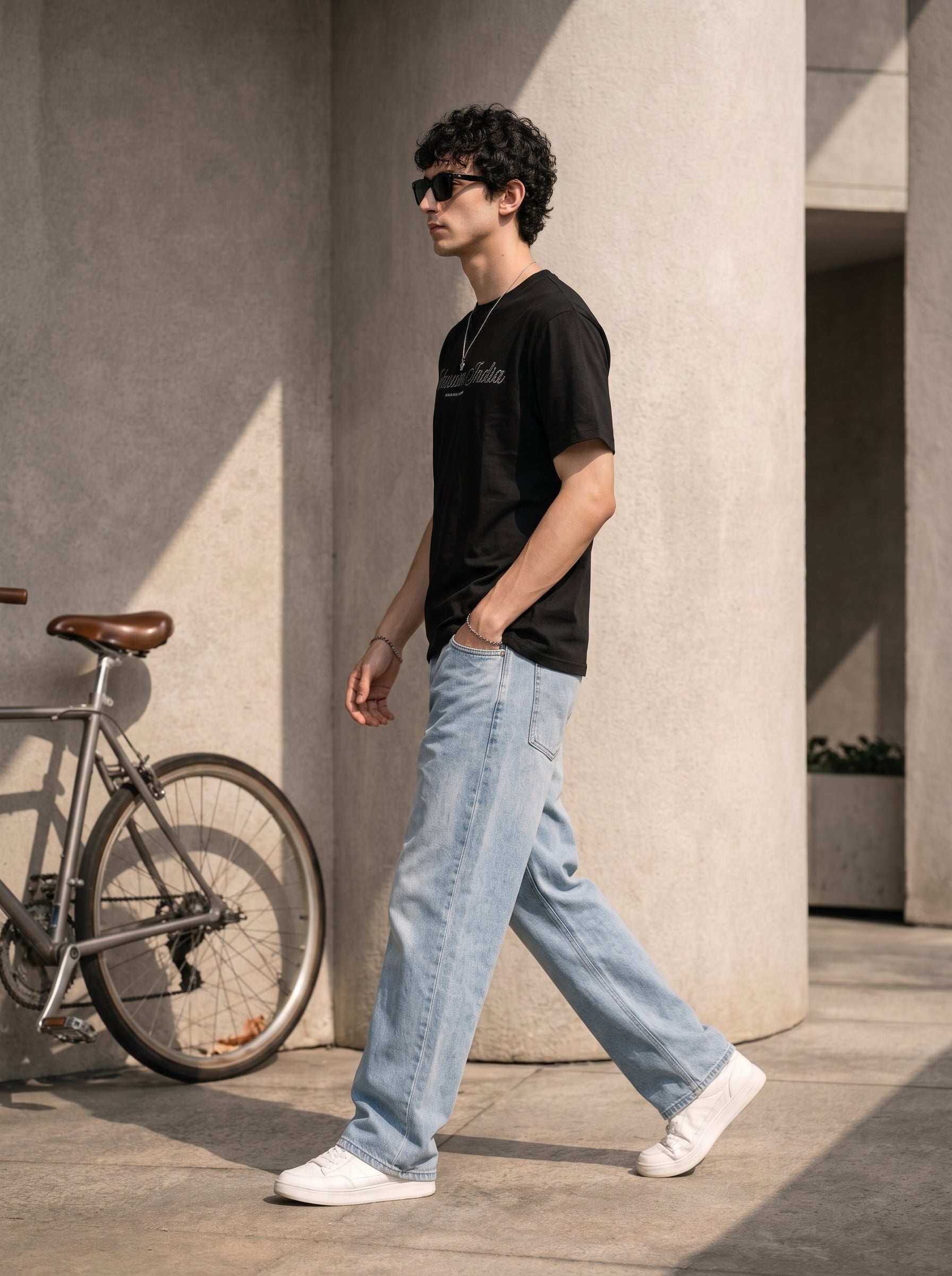 Men's Cotton Jersy 200 Gsm Black Relaxed Fit T Shirt
